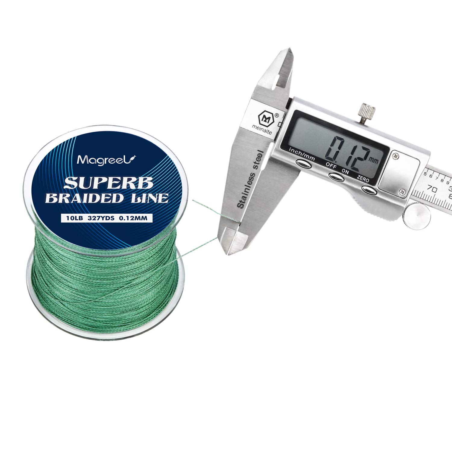 Magreel Braided Fishing Line, Abrasion Resistant Braided Lines High Performance Strong 4 or 8 Strand Superline Smaller Diameter Zero Stretch,6lb-80lb,327Yards,Green/Low-Vis Sports & Outdoors