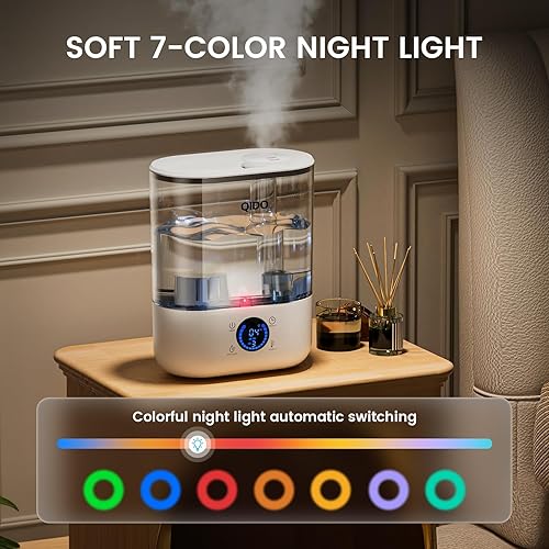 Miniatura 8 de GTPLAYER Humidificadores inteligentes para dormitorio, humidificador de llenado superior de 5 L, difusor de aceite esencial para bebés y plantas, 3