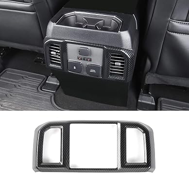 Keptrim for F-150 ABS Carbon Fiber Rear Air Conditioning Vent Outlet Panel Trim for 2016 2017 2018 2019 2020 Ford F150, 1pc