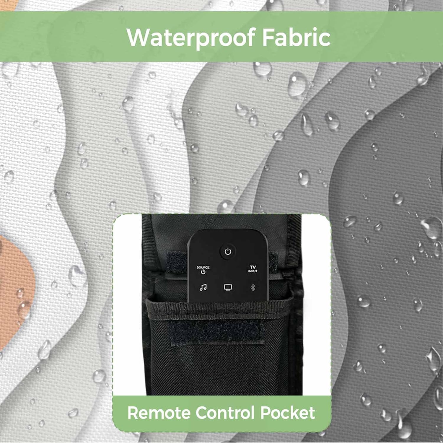 Outdoor TV Cover 50 Inch Grey Beach Waves TV Enclosure Abstract Art TV Covers for Outside TV Display Screen Protector with Remote Control Pocket Home Decor