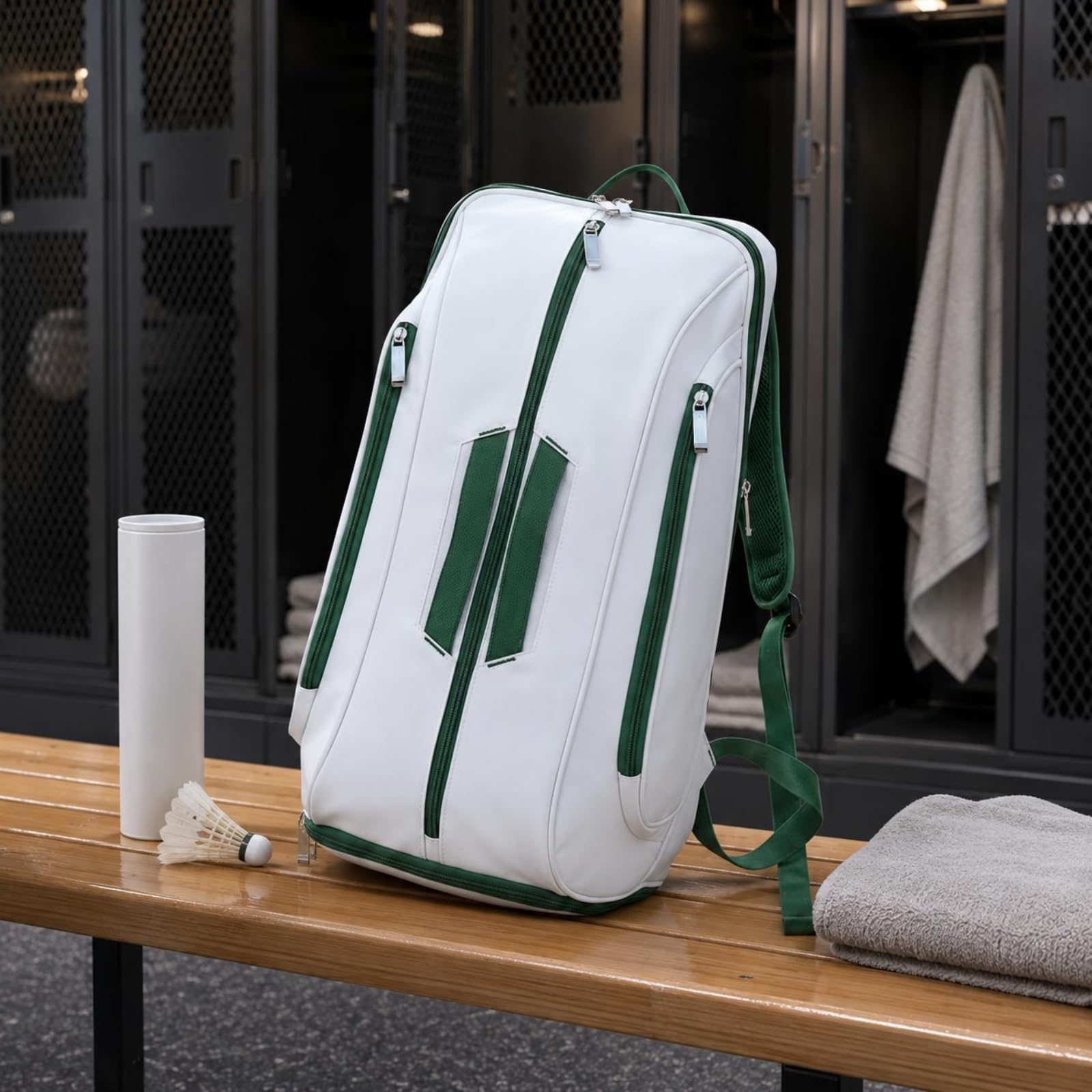 Gralara Badminton-Rucksack gepolsterte Rückengurte Badmintontasche Polyester Schlägerbag