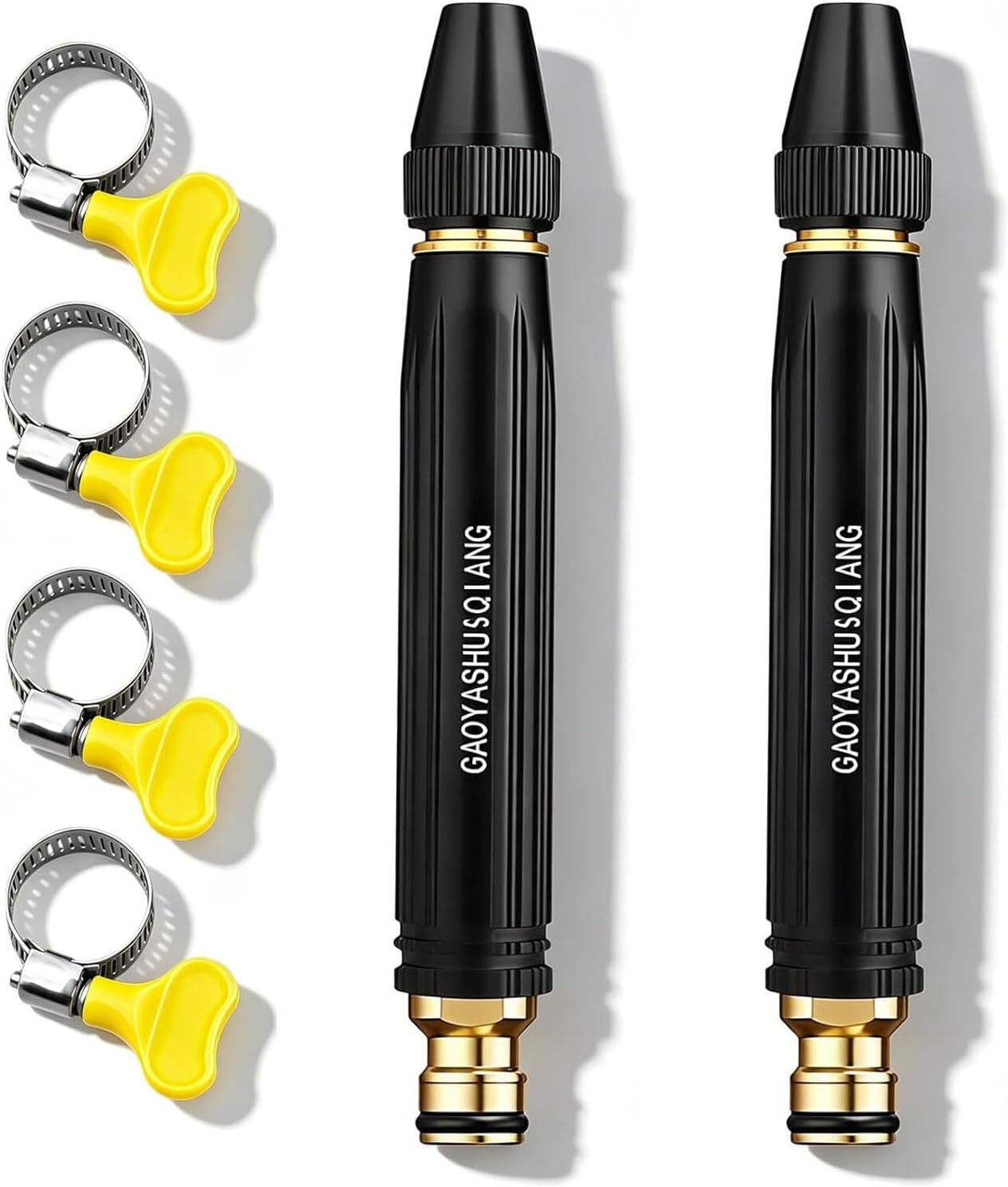 2-Pack Quick-Connect All-Metal High Pressure Water Gun Nozzle – Heavy Duty Car Wash Spray Gun, for Standard 3/4" GHT Garden Hose with Quick-Connect System-Not Threaded, Patio & Outdoor Cleaning