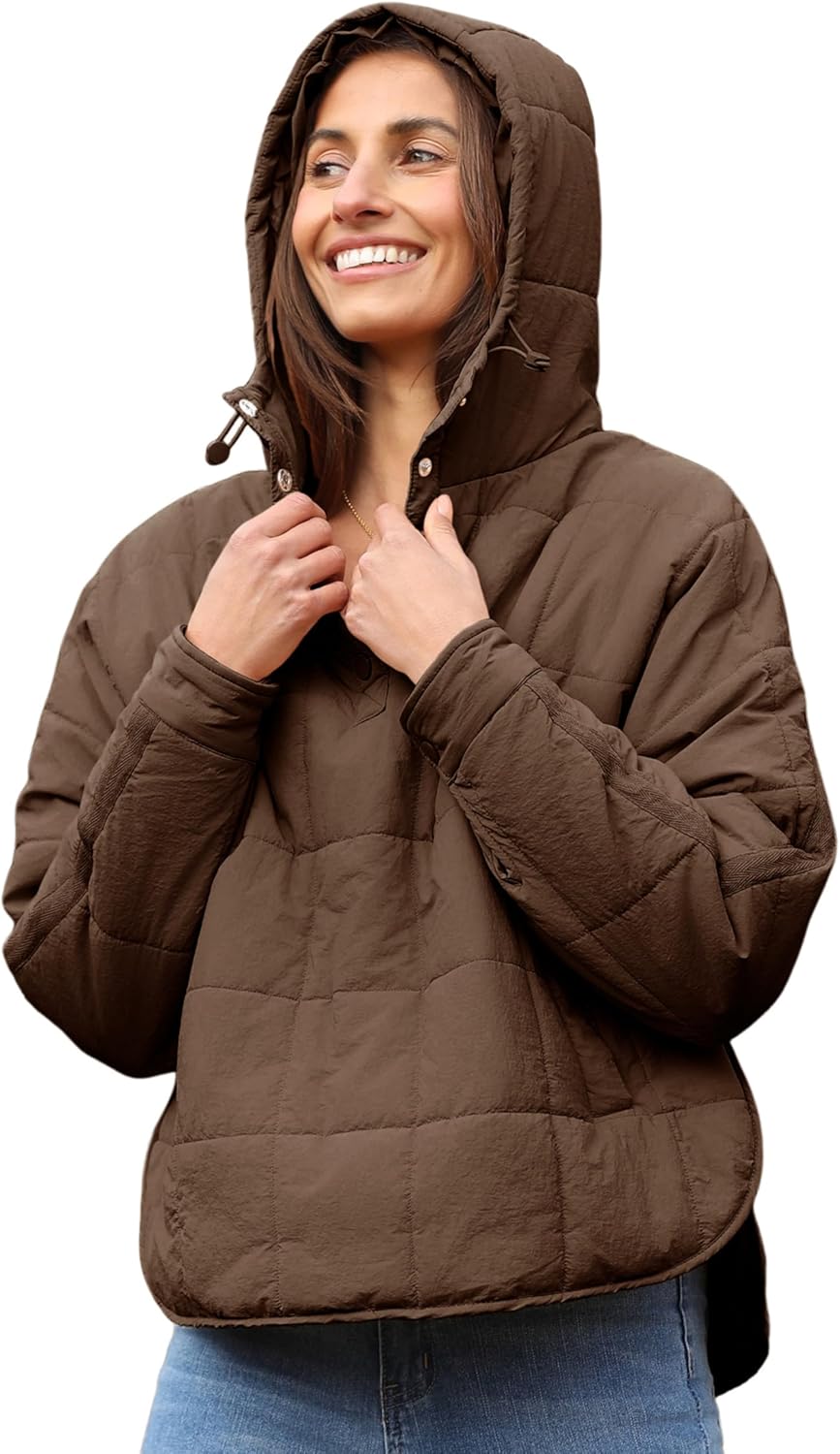 AMEBELLE Women's Oversized Hooded Puffer Jacket Quilted Jackets for Women Lightweight Winter Warm Padded Hoodies Coat