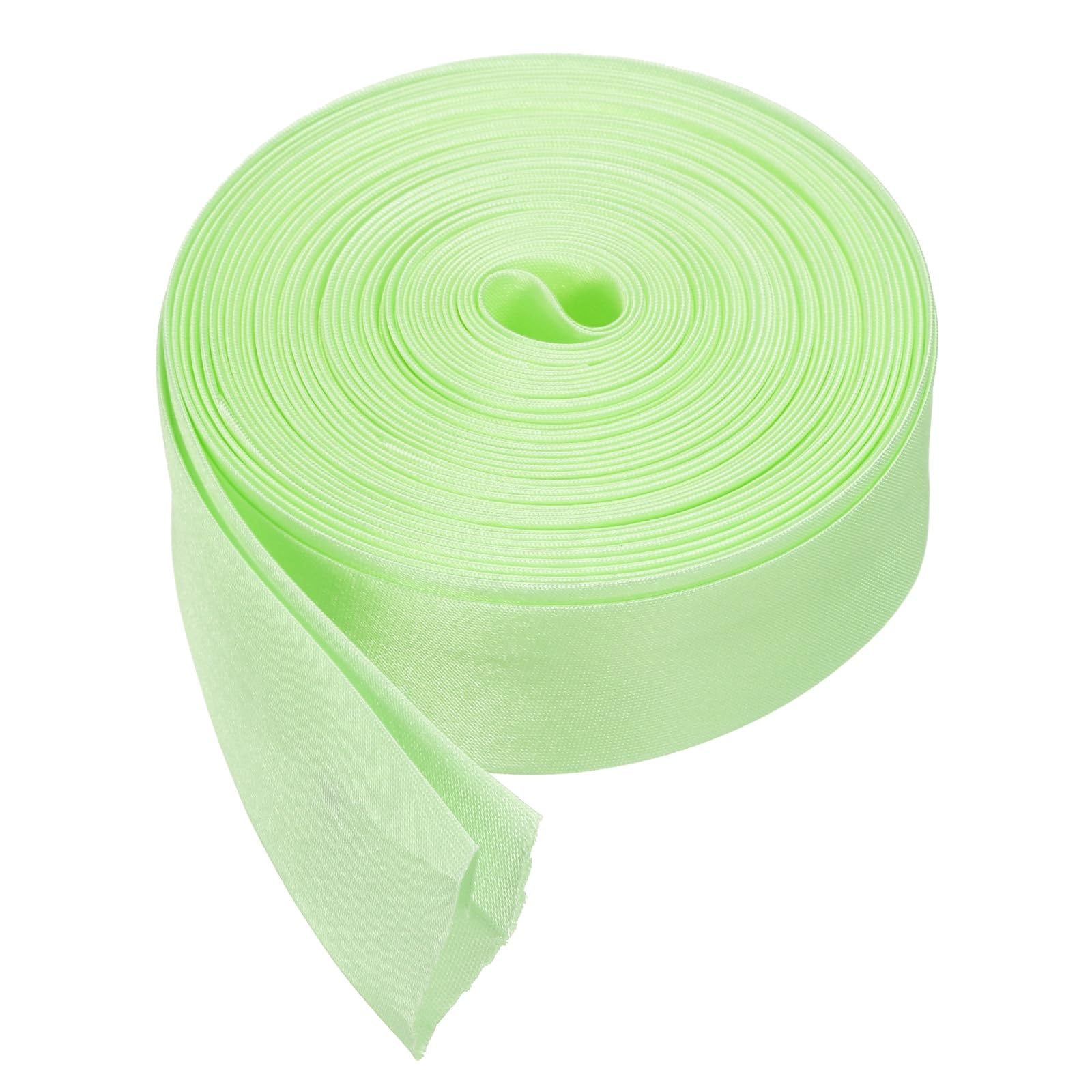 sourcing map Double Fold Bias Tape for Sewing, 1 Inch x 5.5 Yards Satin Bias Binding Tape Continuous Bulk for Quilting Blanket Binding Seaming Hemming Fabric Piping DIY Craft, Light Green — image 1