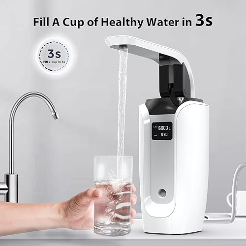 Miniatura 9 de Lamon LW-03 Sistema de filtro de agua para encimera, 0.01 m Ultra Filtration 6-Stage Encimera alcalina grifo agua con filtro 38" Tee Fitting