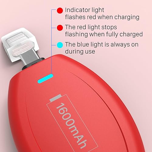 Miniatura 3 de SHENMZ Cargador portátil con llavero, mini cápsula de emergencia de energía, cargador de teléfono celular USB C, cargador de teléfono celular