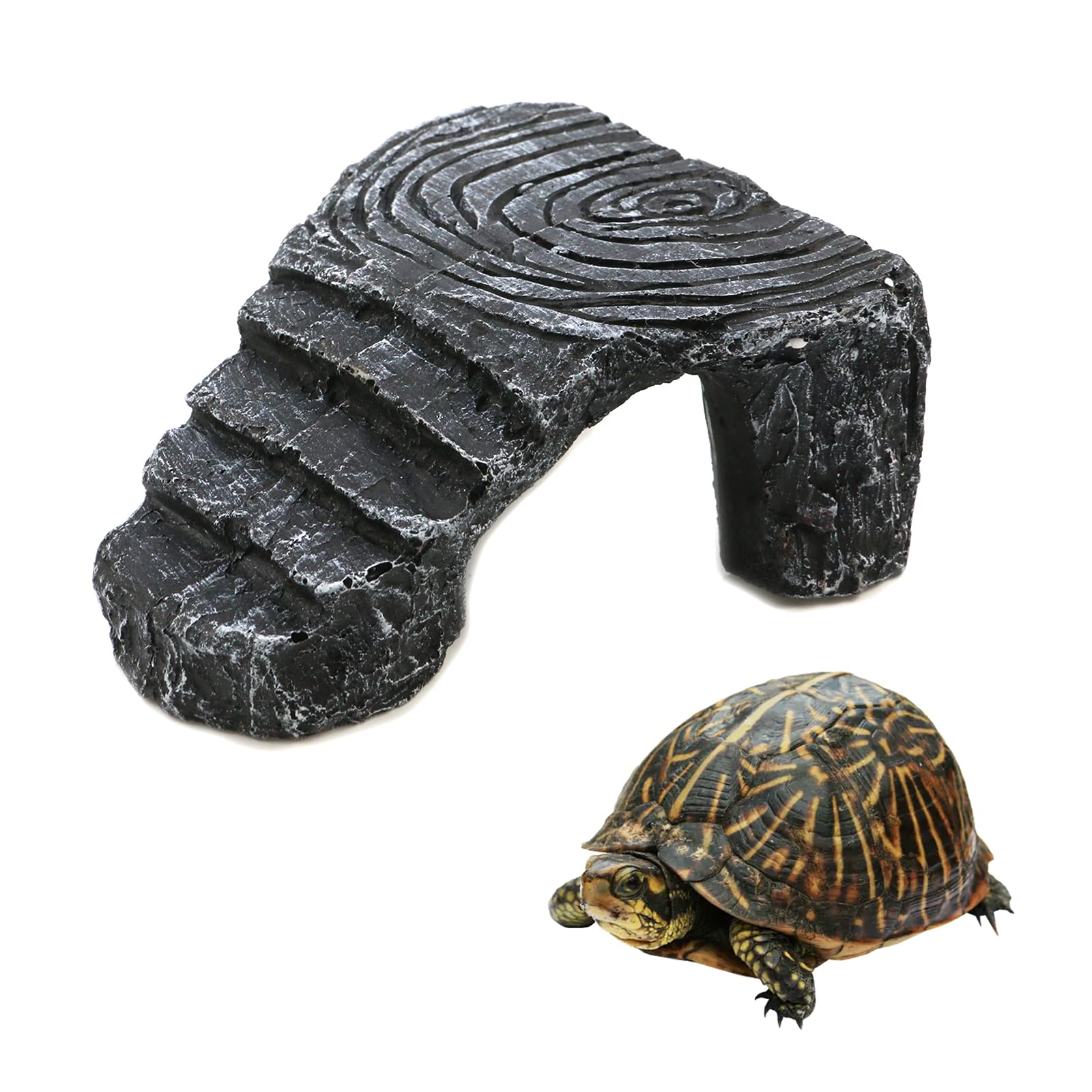 Tsnamay Triangle Climbing Platform Resin Turtle Basking Platform,Tortoise Dock Resting Rock Climbing Ramp Shale Step Ledge