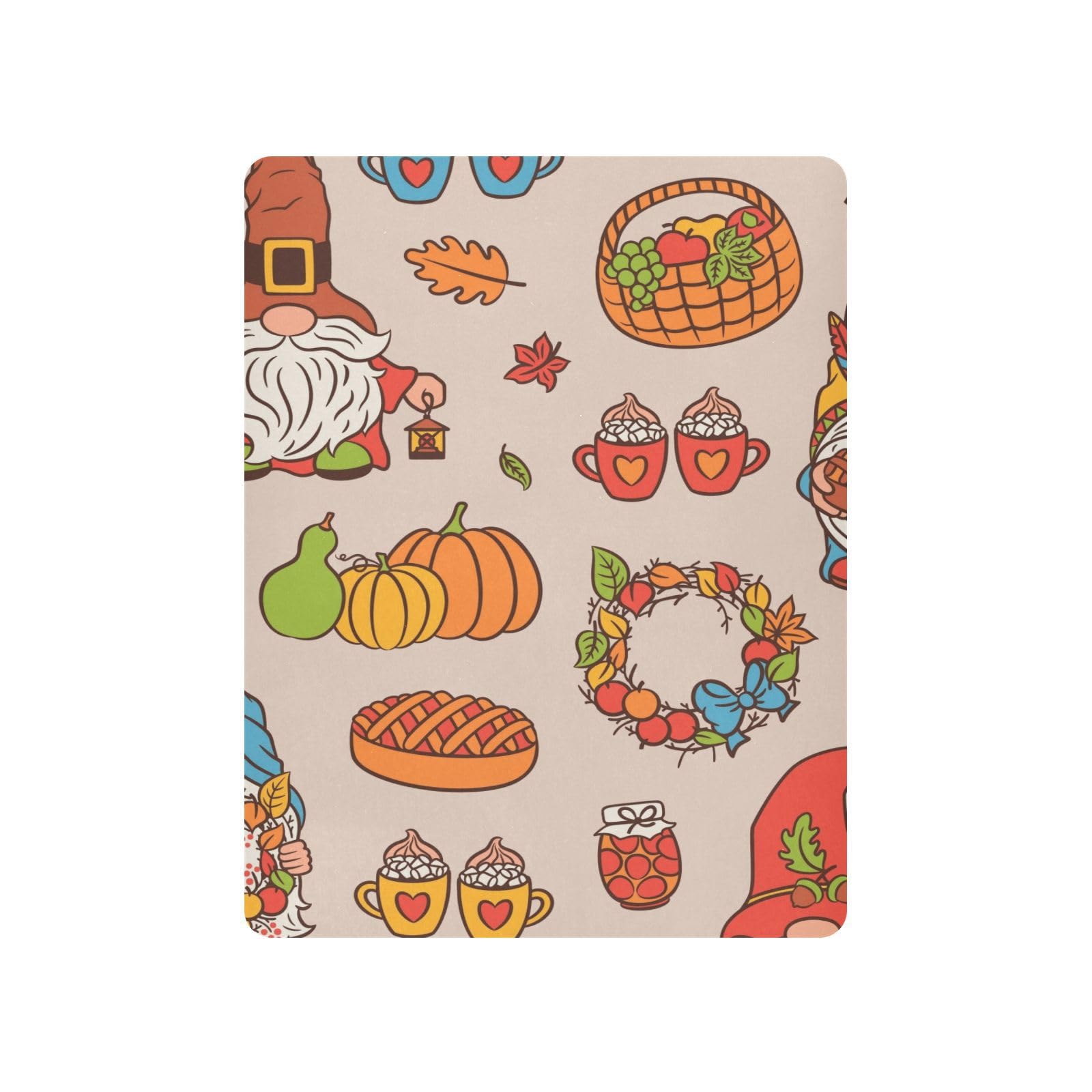 Moudou Autumn Gnome Playard Sheet for Boy Girls, Soft Breathable Fitted Toddler Sheet for Standard Playard Bed Mattress, 39 x 27 x 5 Inch