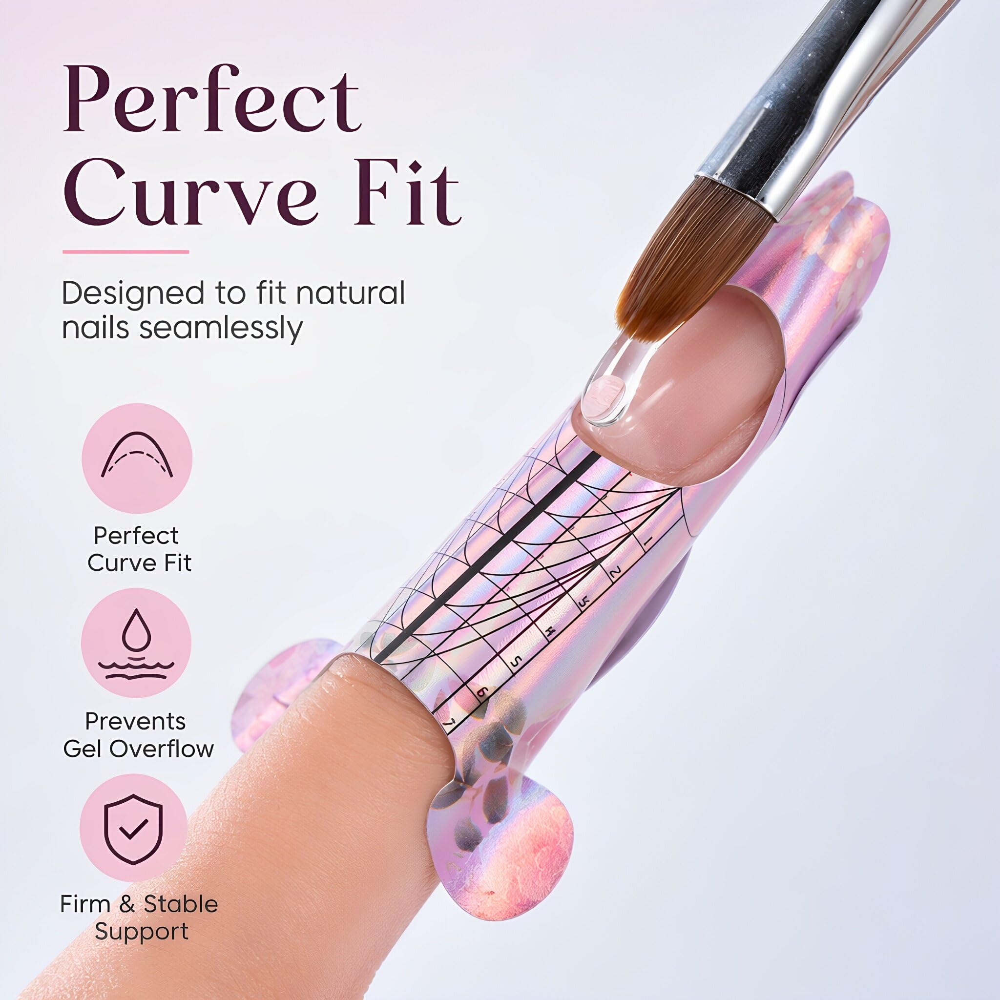 ibasenice 1 rotolo di formine per unghie, adesivo guida per allungamento un | Formine per nail art per gel costruttore, adatte a diverse lunghezze di unghie, per scolpire e creare french manicure uniform