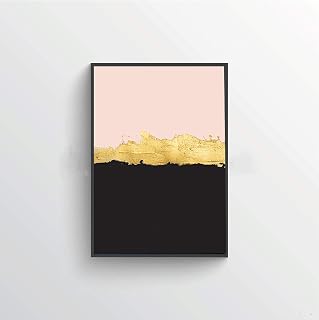 Black, Gold & Pink Abstract Digital Art Print Picture Poster Minimal Valentines Anniversary Wedding Birthday Home Decor Minimal