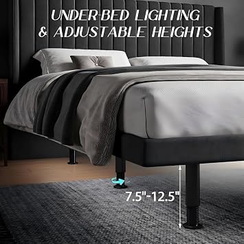 Adjustable Bed Frame Full Size with Massage -Wireless Remote Electric Power Bed Foundation Under-Bed Lighting | Zero Gravity | USB PortsX2 | Height Adjustable Legs