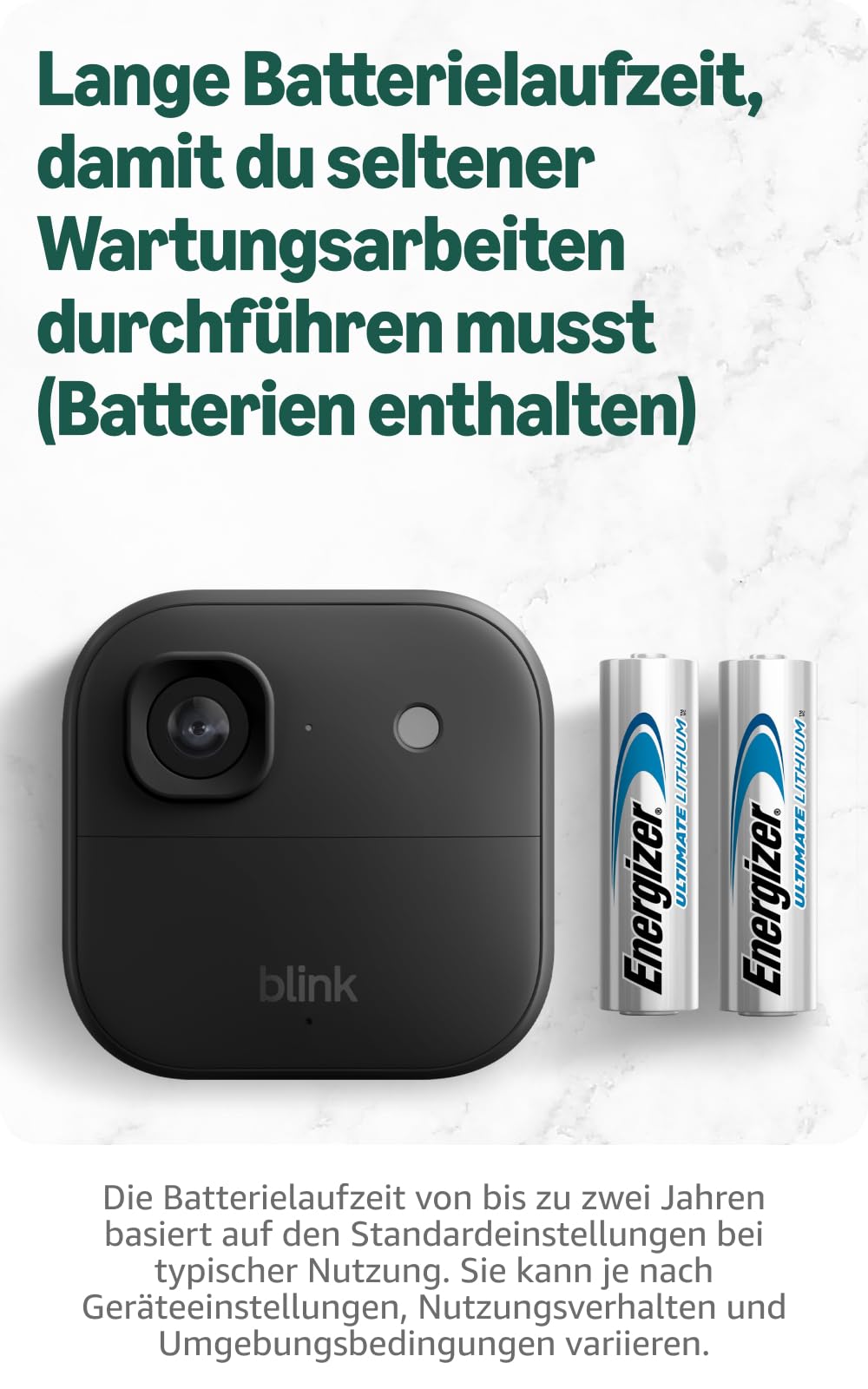 Blink Außenkamera 2K+ (neueste Generation) – Kabellose, intelligente Sicherheitskamera, 2K-Videoauflösung, verbesserte Audioqualität, bis zu zwei Jahre Batterielaufzeit – Zusatzkamera, Schwarz