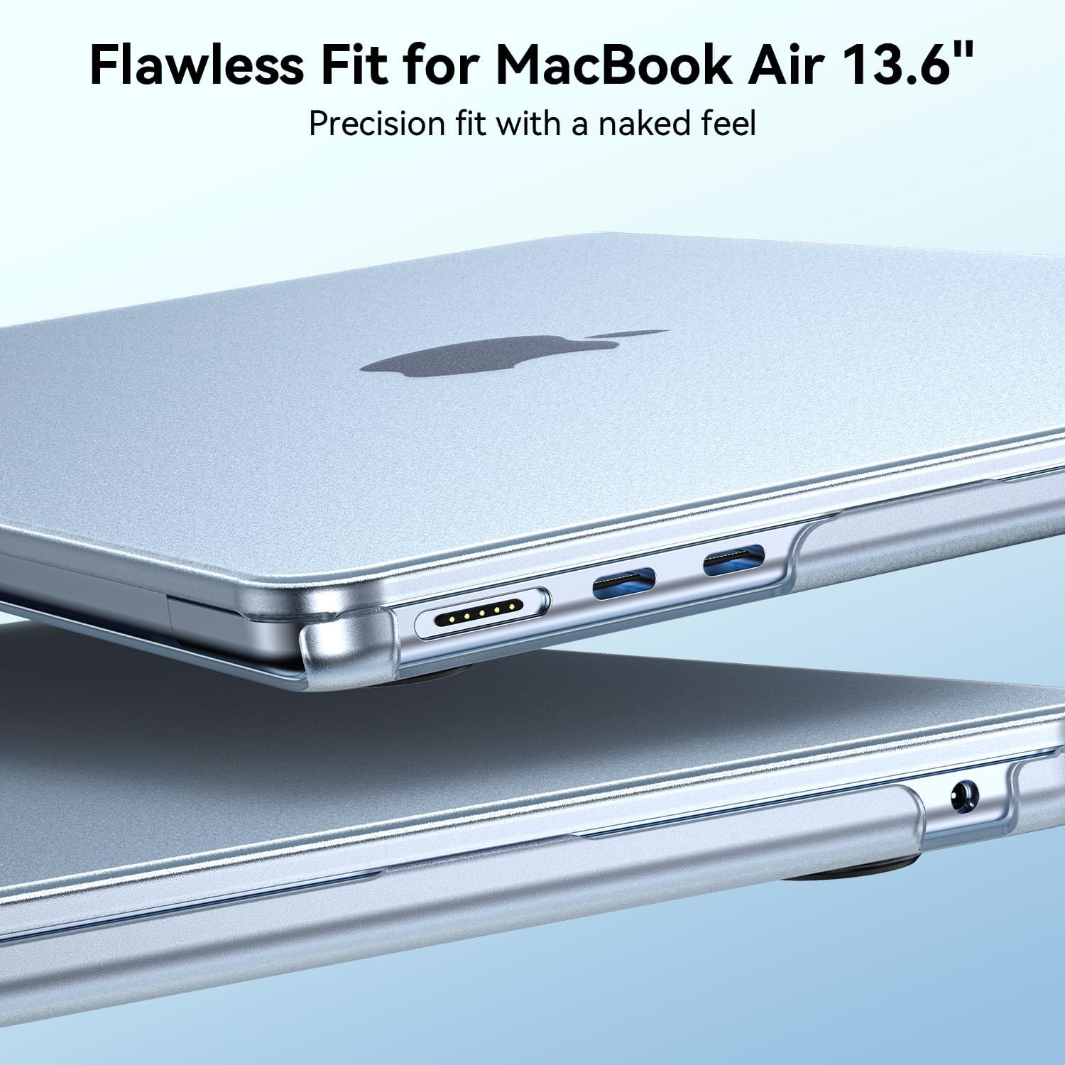 EooCoo Compatible with MacBook Air 13 inch Case M4 2026 2025-2022 M3 M2 A3240 A3113 A2681, Upgrade Matte, Scratch Resistant, Sturdy Protective Hard Shell for Mac Air 13.6 inch Case, Sky Blue Clear - Image 8