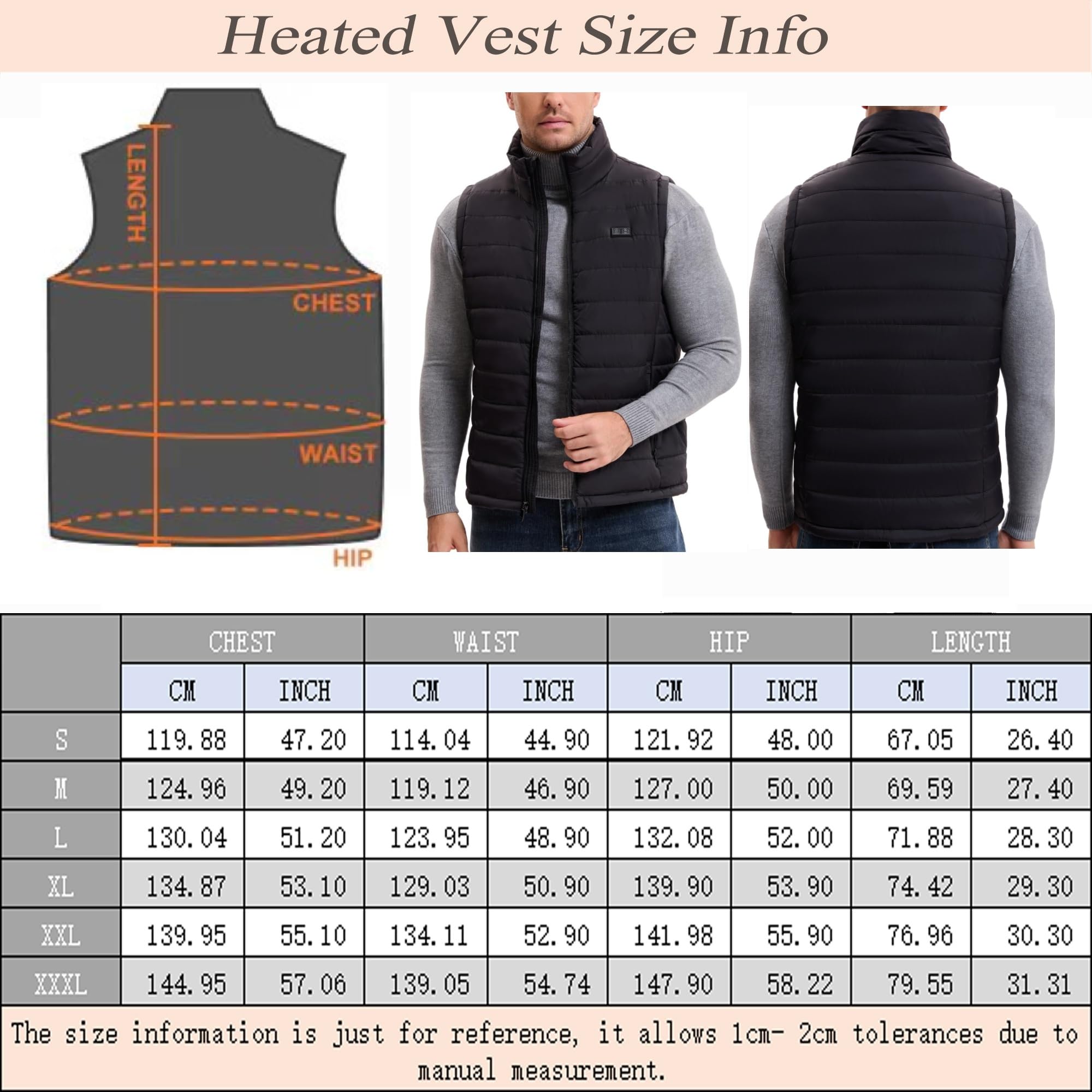 Gilet riscaldabile, gilet riscaldabile uomo con batteria, gilet termico con 13 zone di riscaldamento, 3 temperature regolabili, gilet termico invernale impermeabile vestiti con batteria