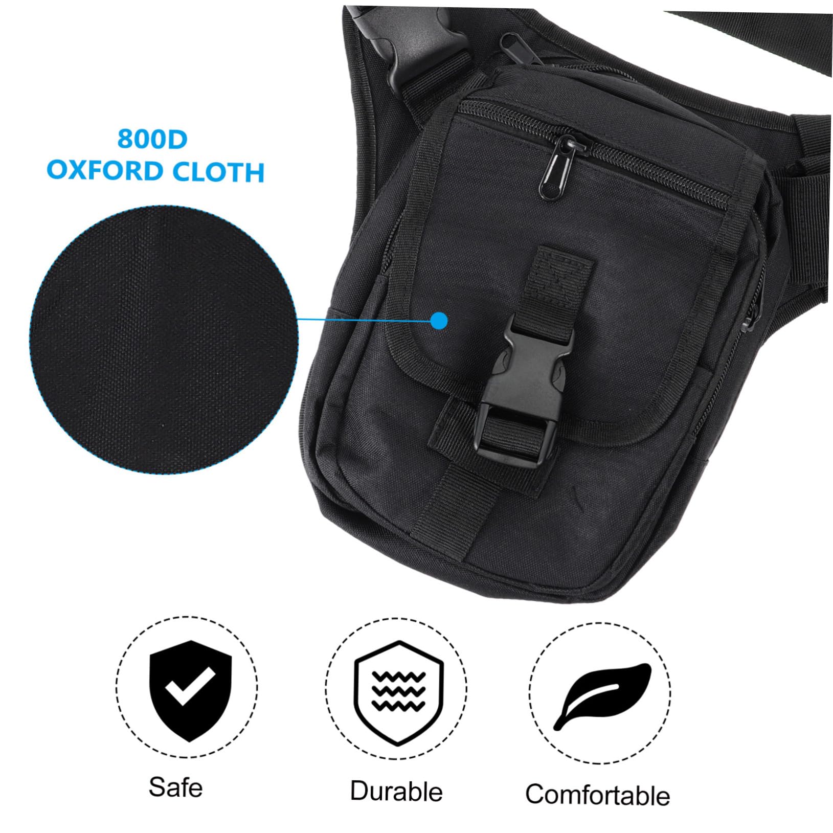 Didiseaon Bolsa Pierna Riñonera para Exteriores Portátil Cangurera Multifuncional Cangurera Resistente para Mujer y Hombre Negra para Camping y Excursiones