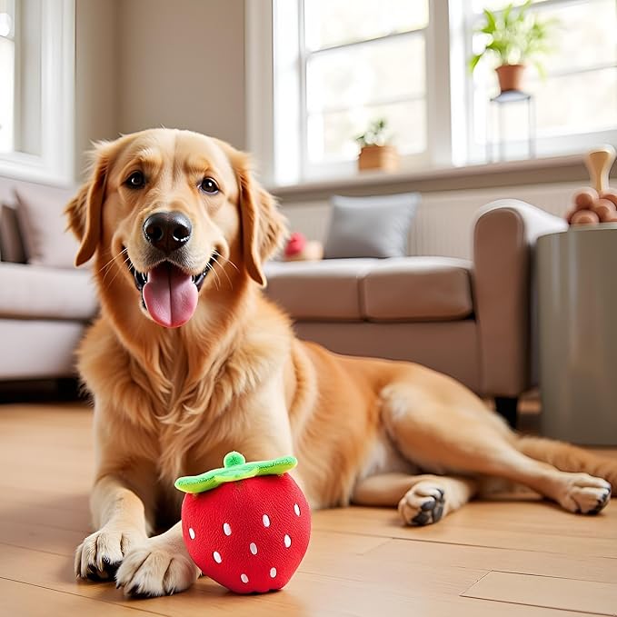 Juguete Interactivo de Fresa con Chirrido para Perros - Cauaoa miniatura 4