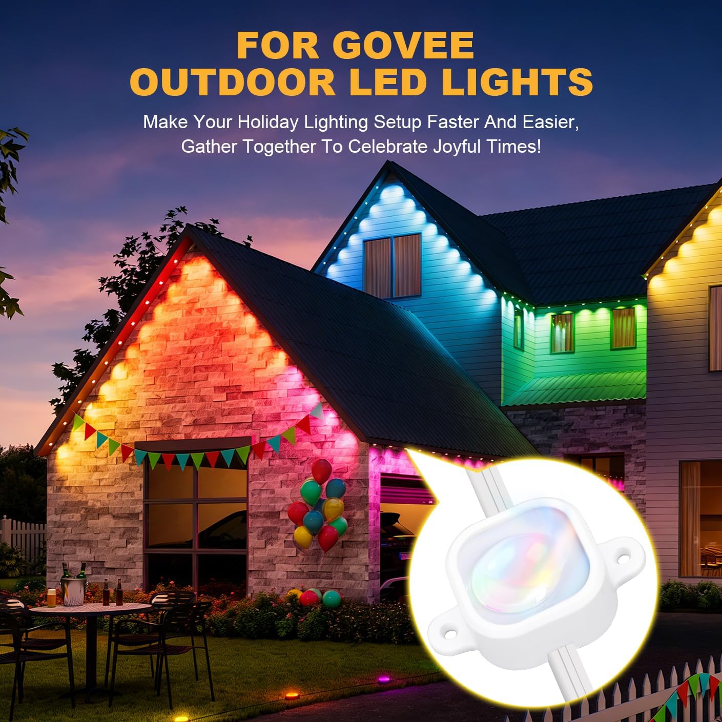 Mounting Brackets Compatible with Govee H706,125PCS Light Clips Compatible with Govee Pro H706 Replacement for Outdoor Lights Extension