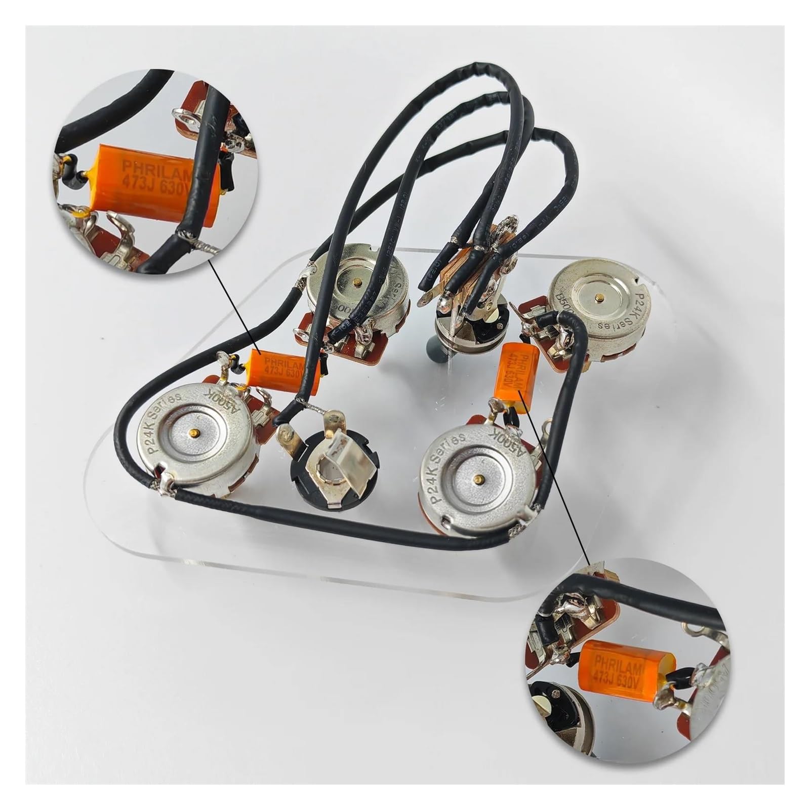 Kit De Precableado Para Guitarra Eléctrica 2T2V Con Potenciómetro De 500K | Arnés de guitarra