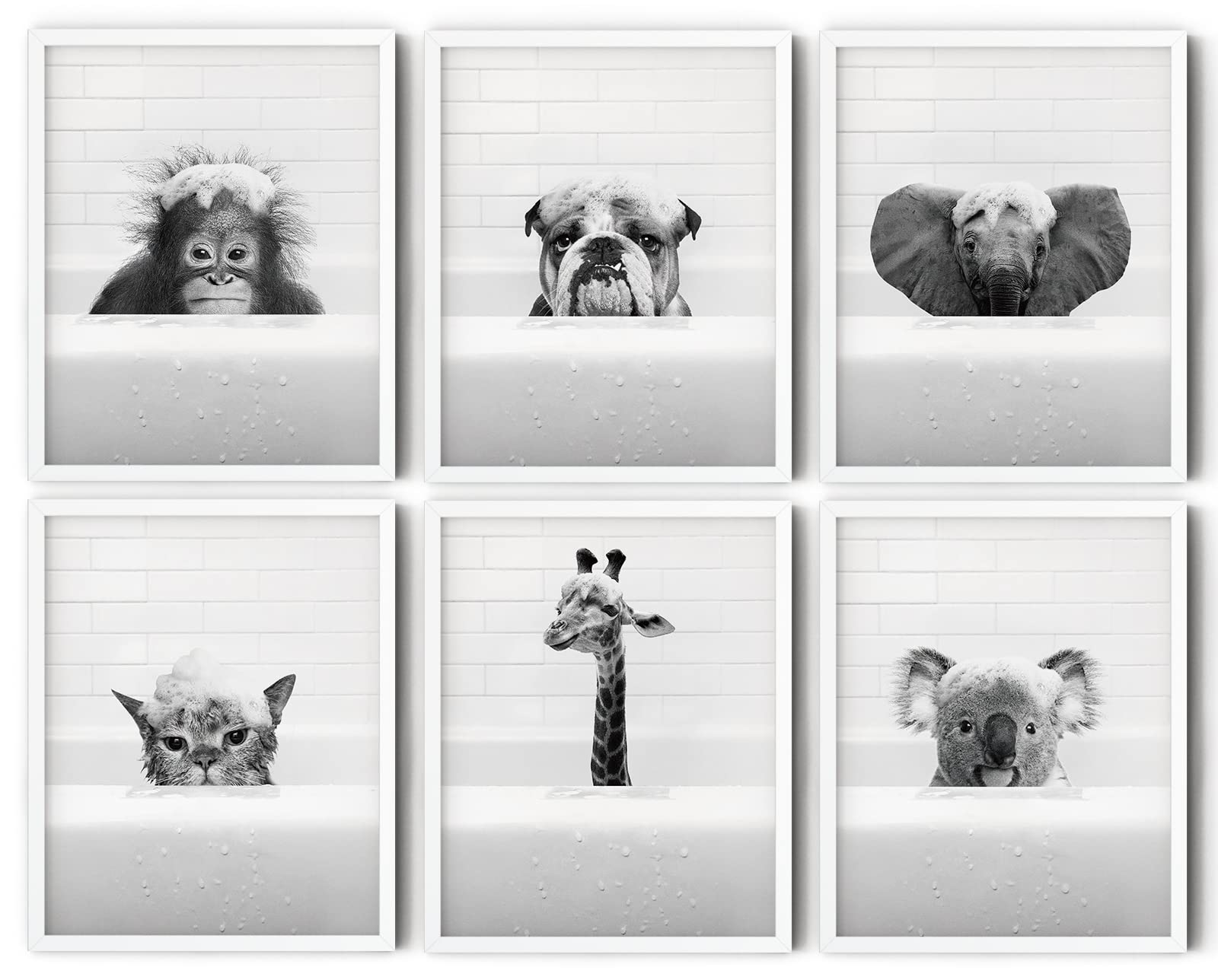 Snapklik.com : Funny Bathroom Decor Wall Art Cute Black And White ...