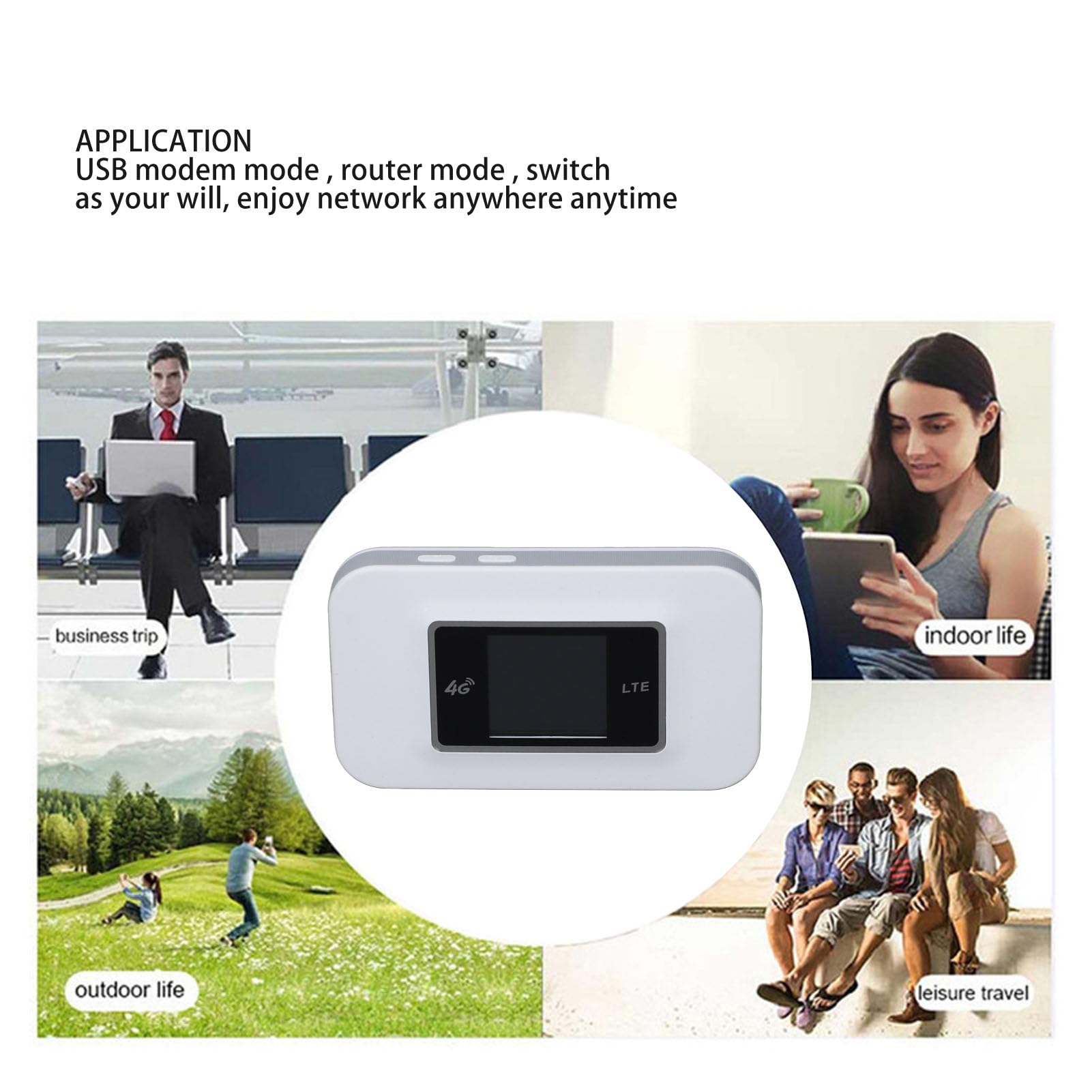 Mobilny Router z Hotspotem 4G LTE, Bezprzewodowy Przenośny Router Podróżny USB 150 Mb/s z Gniazdem Karty SIM, łączność z Wieloma Urządzeniami, Bezpieczne WPA/WPA2, Router Wi-Fi