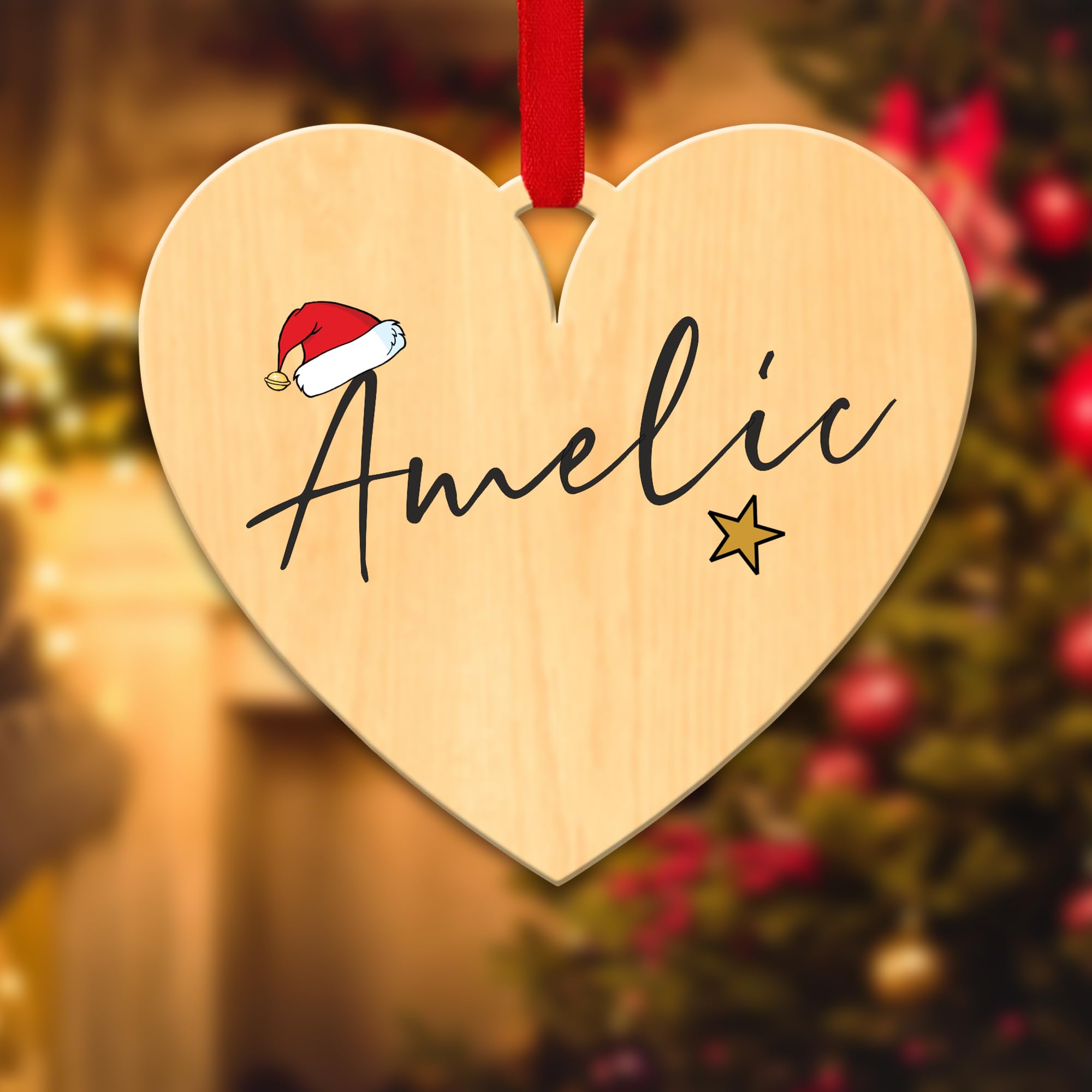 Personalised Christmas Tree Decorations Baubles with Customised Name | Acrylic Xmas Tree Decoration Hanging Ornaments | Personalised Bauble Gifts for Xmas Decorations