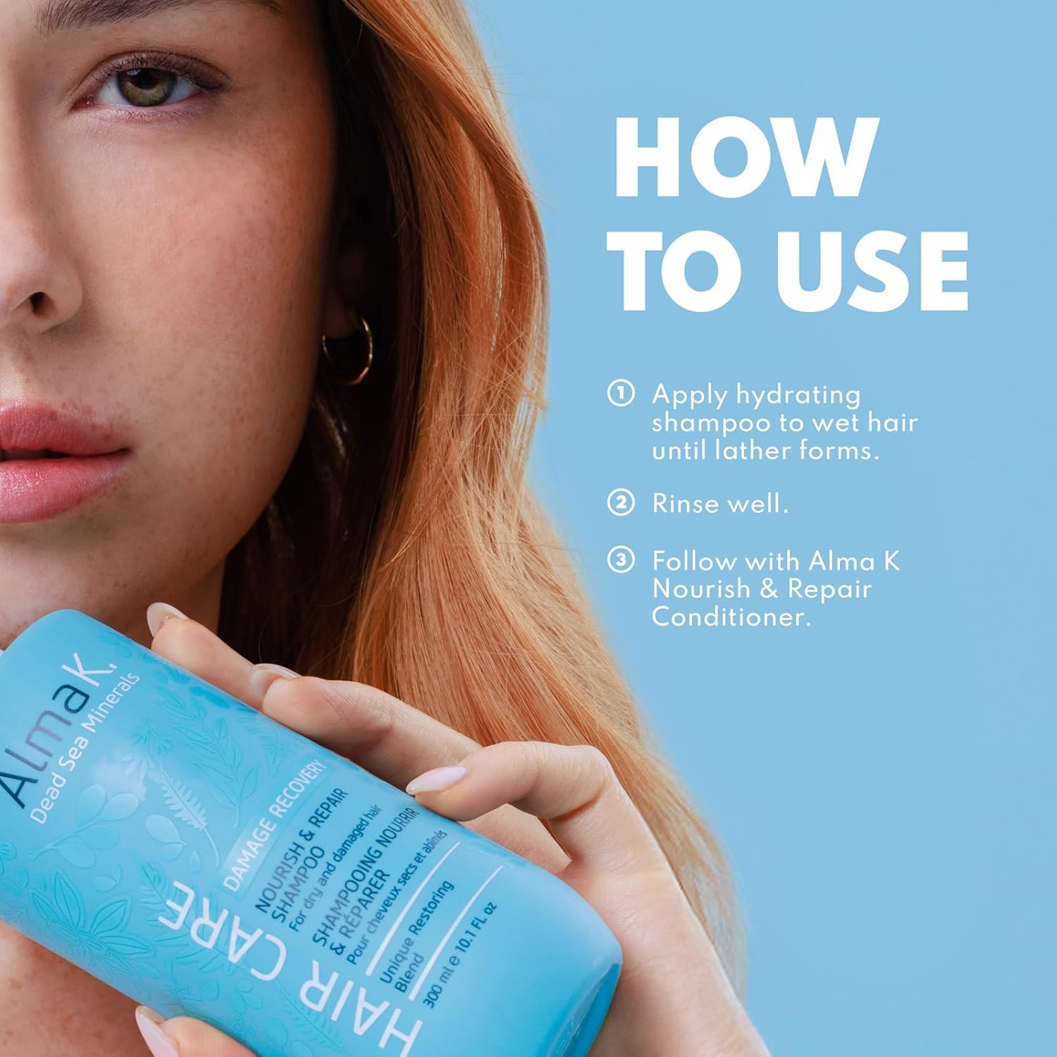 Alma K Nourish and Repair Shampoo - Moisturizing Shampoo for Women - Hair Growth Shampoo - Hydrating Shampoo with Argan Oil, Shea Butter - 10.1 oz - Image 5