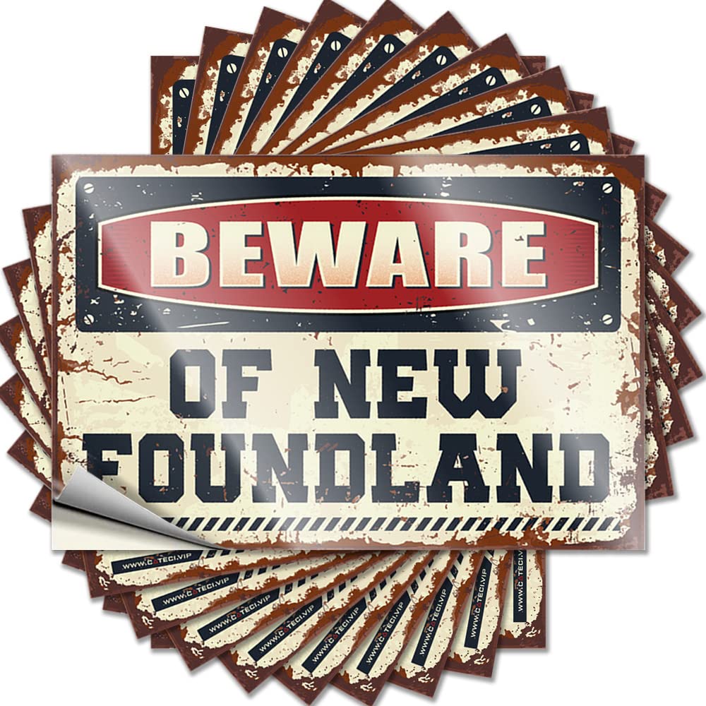Sticker Wall Funky Beware of New Foundland for Mold - Decore for Room Easy Peel Removable(6X9CM)