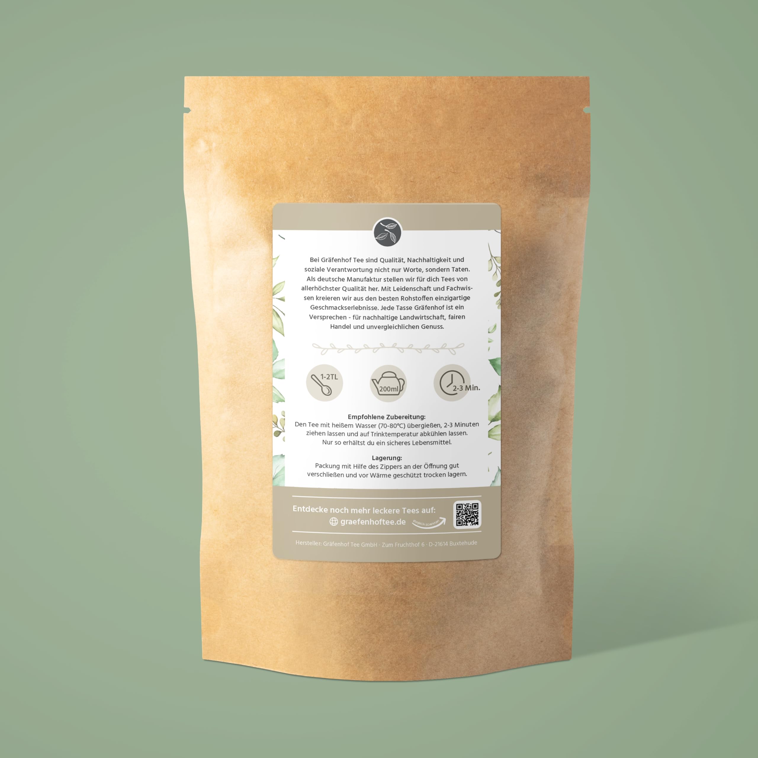 Gräfenhof China Jasmin Dragon Pearls Grüner Tee Bio, 300g (3x 100g) loser Tee aus 100% Grüner Tee Dragon Pearls, mit natürlichem Koffein, Premium Qualität, in DE abgefüllt