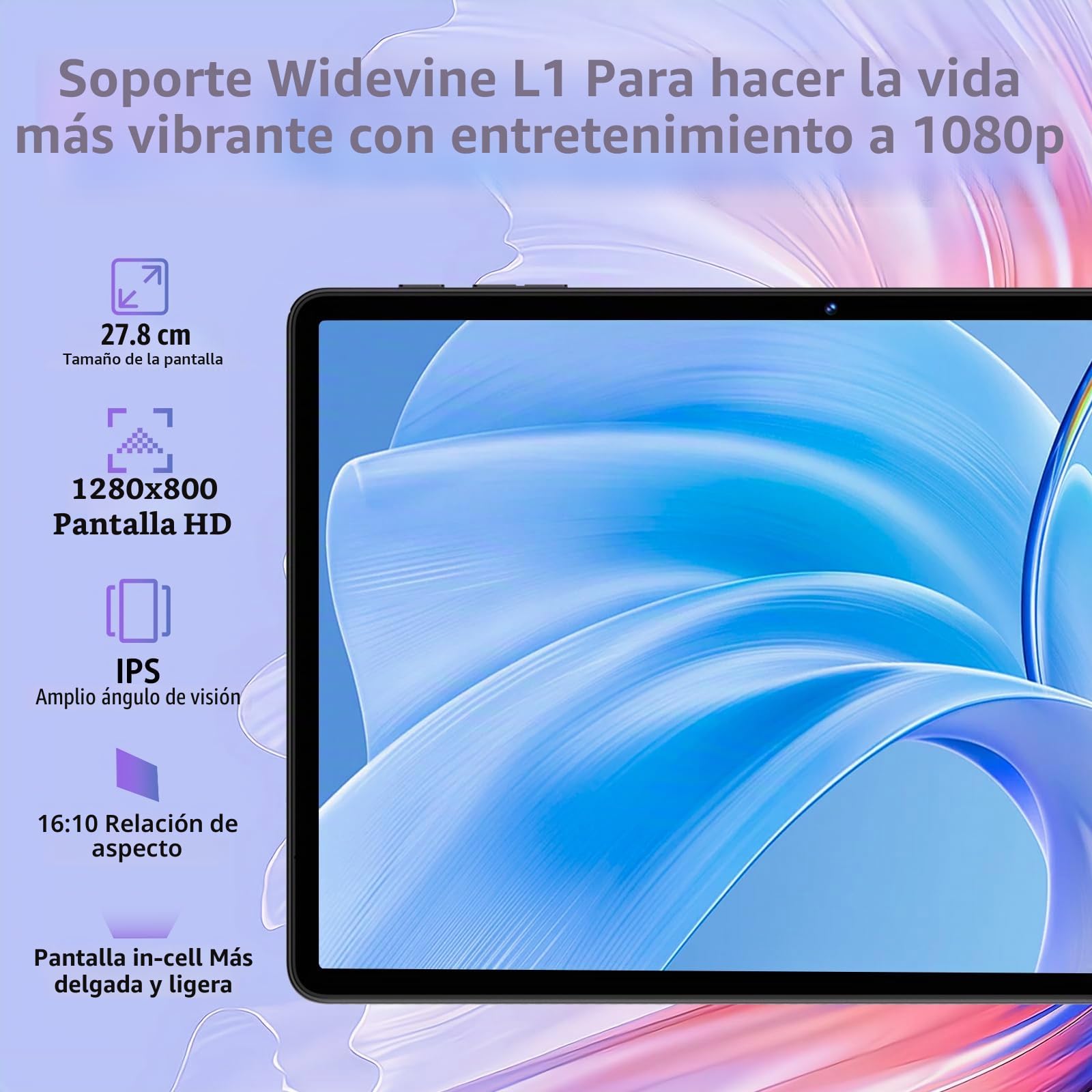 Tablet 11 Pulgadas Android con Gemini AI – 24GB RAM + 256GB ROM Ampliable 1TB, 8000mAh, Cámara 13MP+5MP, WiFi 5G, Widevine L1, Face ID, GPS, Octa-Core 2.0GHz, IPS HD Incell – con Funda – Negro intenso