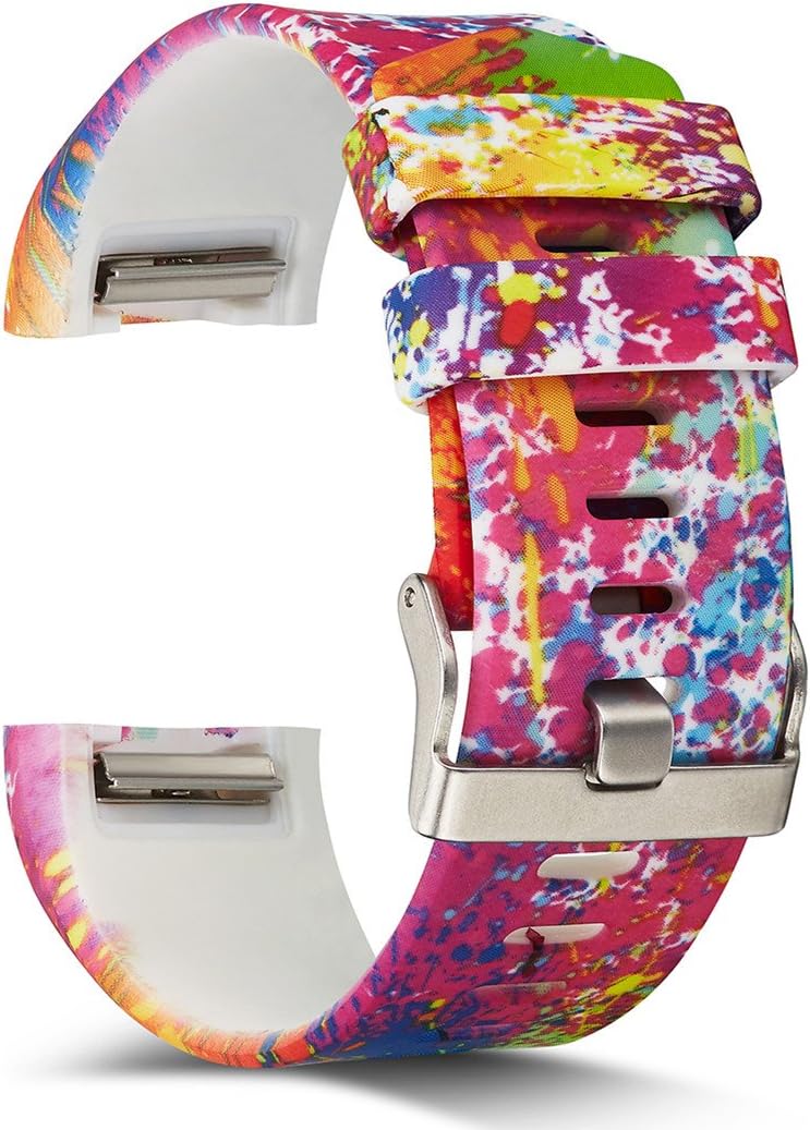 Compatible for Fit bit Charge 2 Bands,Silicone Adjustable Replacement Sport Strap Printed Bands with Classic Buckle for Fit bit Charge2 HR,Fit bit Charge 2 Accessories Wristbands