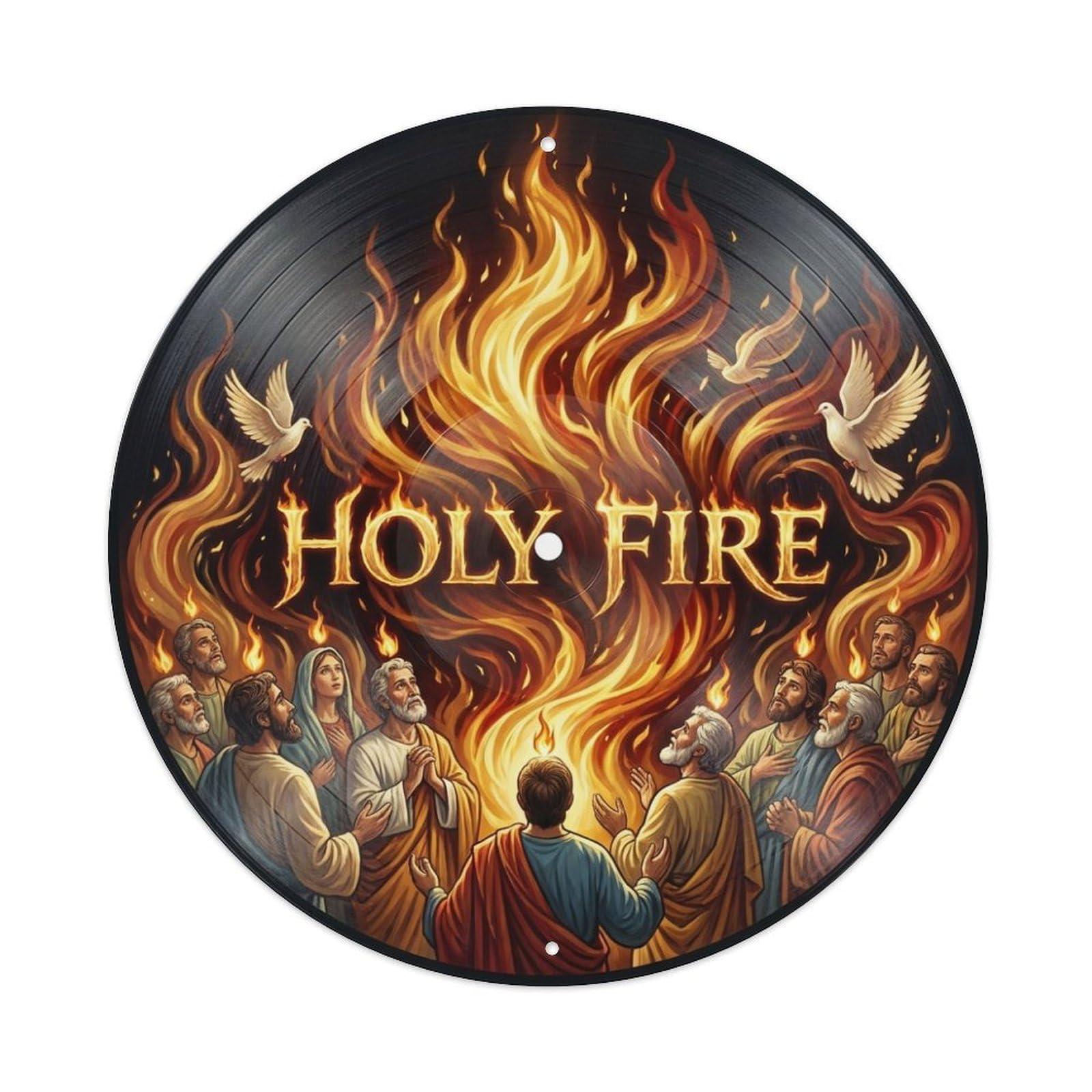 Gospel Music Cover Holy Fire Vinyl Records Metal Tin Sign