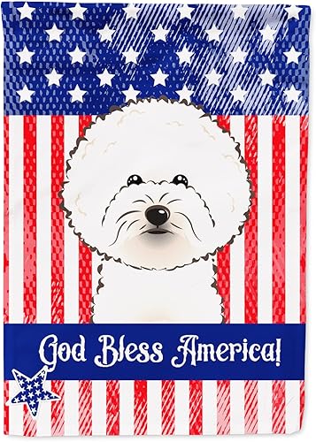 Vista 439 de Caroline's Treasures BB2171GF American Flag and Border Collie Garden Flag Mailbox Flag Decorative Yard Flag Banner Outside Patio Artwork Yard Flower