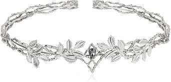 Vintage Fairy Leaf Crown - Medieval Viking Crystal Headwear for Women Men Renaissance Halloween Cosplay Party Prom