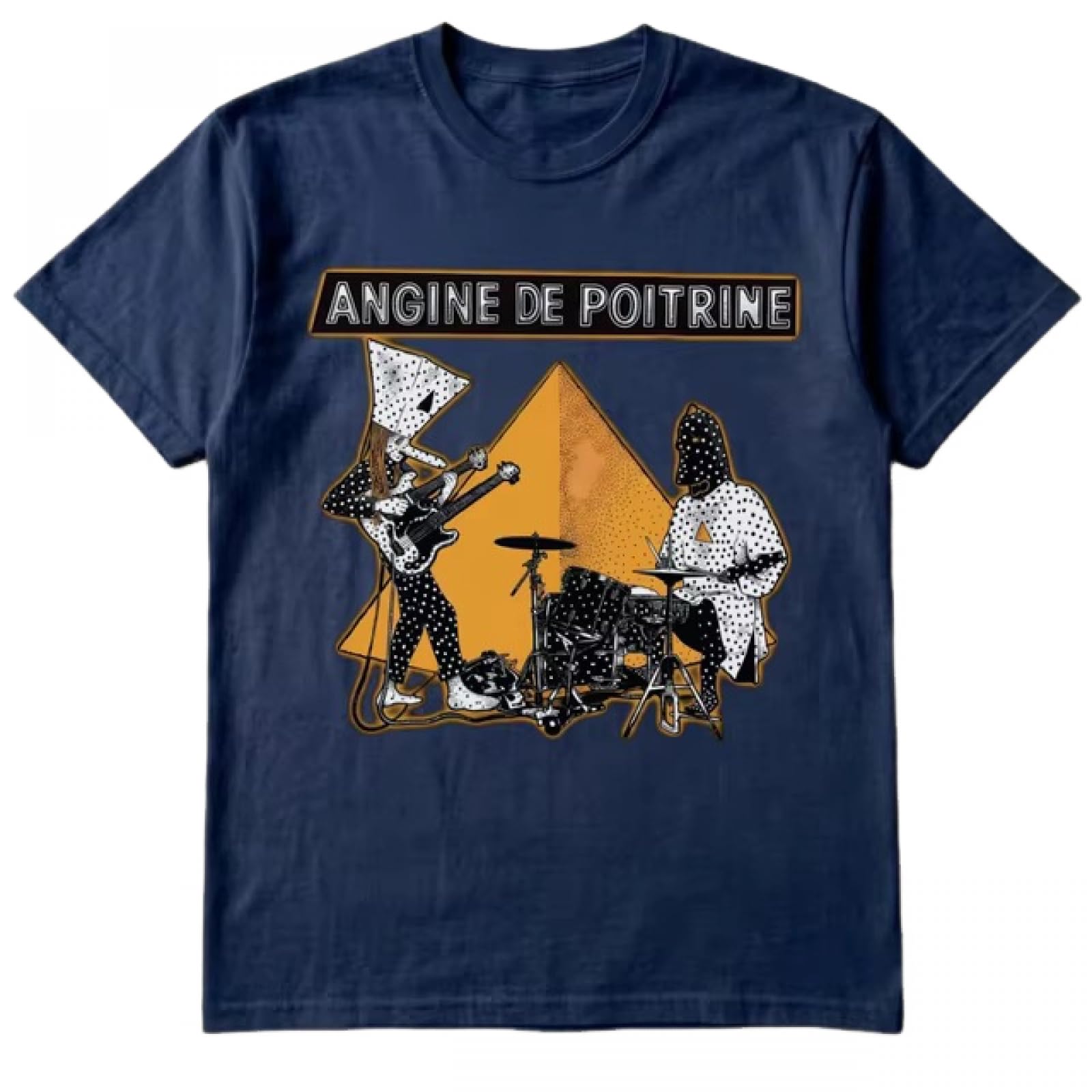 Cuttee Unisex Blue Angine De Poitrine Rock Band T-Shirt, Vintage Washed Concert Graphic Tee, Music Fan Gift Casual Top-||X_l