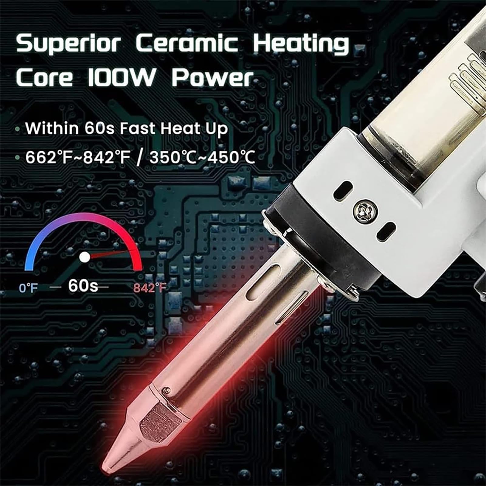 Elektryczny odsysacz cyny, elektryczny pistolet do odlutowywania, regulowana temperatura 350-450℃, szybkie nagrzewanie, idealny do napraw elektroniki i usuwania lutu w projektach DIY.
