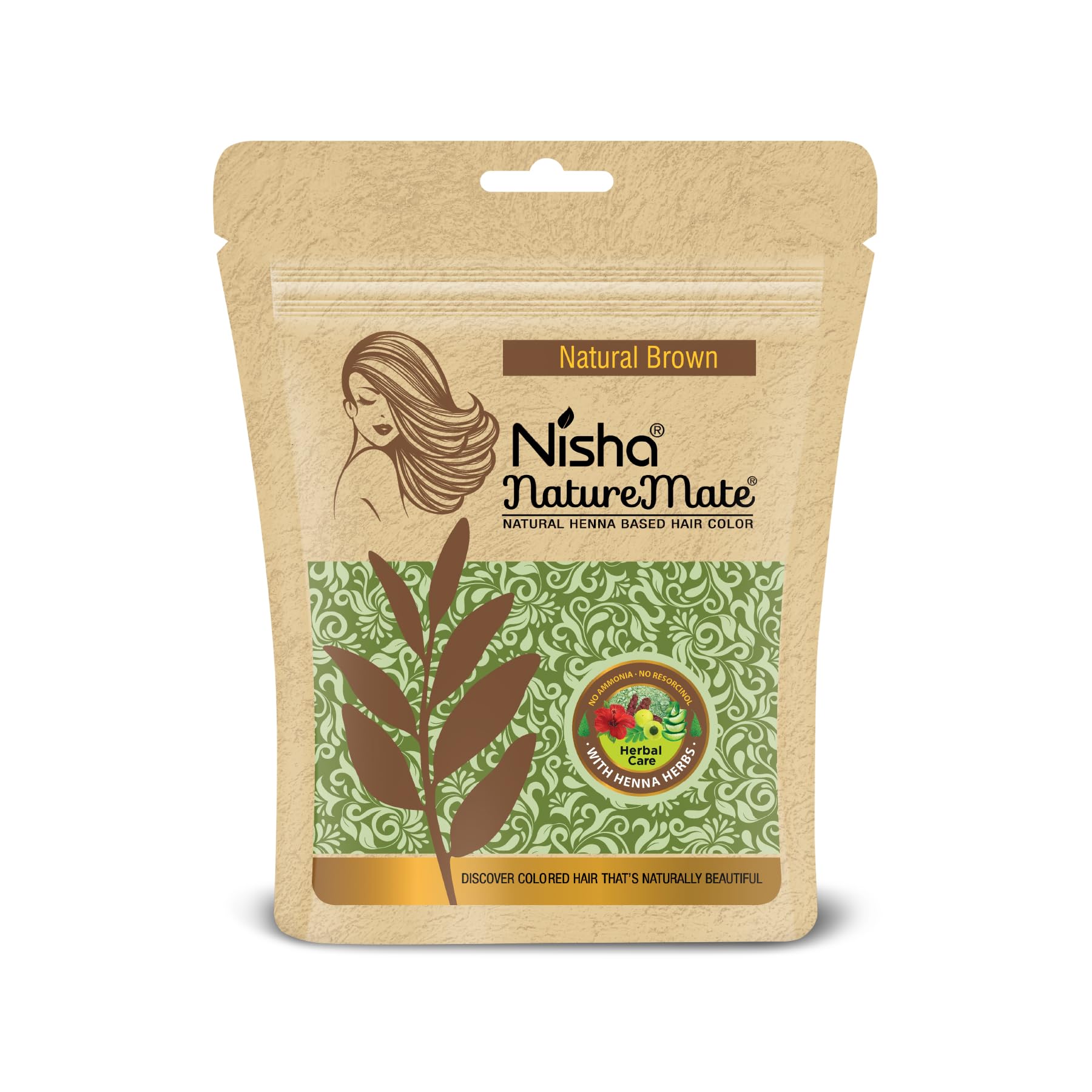 Nisha Hair Colour for Women - Natural Brown 45g, Pack of 5 | 100% Pure Henna-Based Powder | Long-Lasting Herbal Formula | Reduces Hair Fall & Damage | Ammonia-Free-image-33