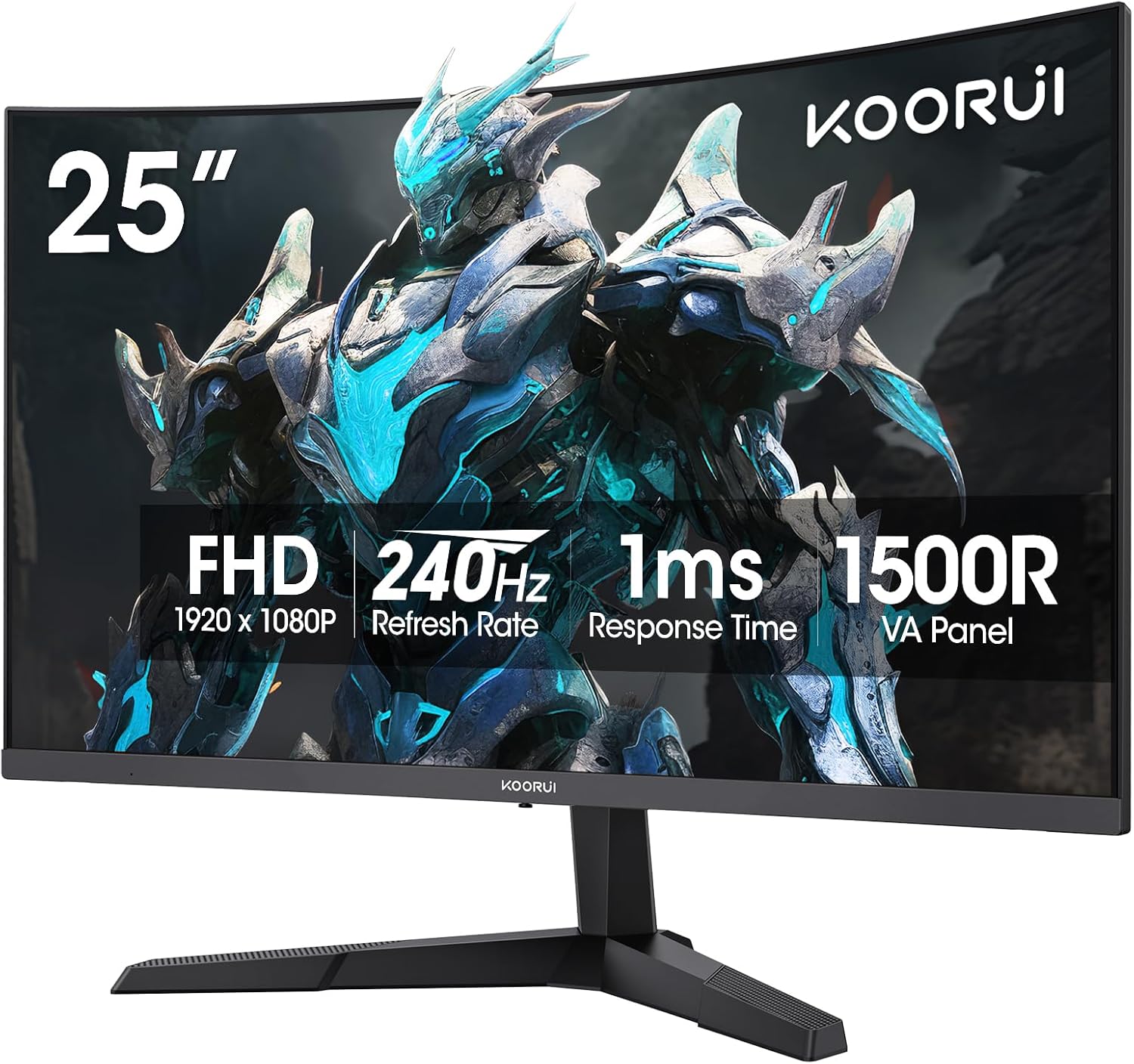 KOORUI 25 Inch Curved Gaming Monitor 240Hz FHD 1080P...