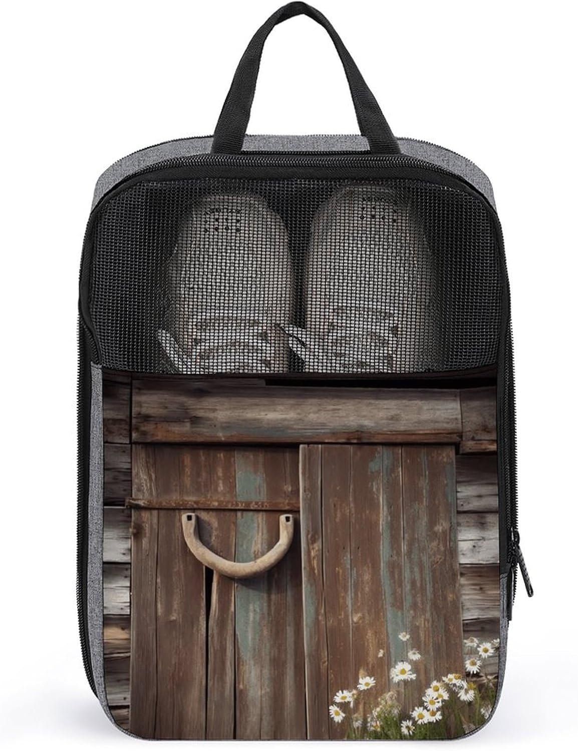 Shoe Bag, Rustic Horseshoe Barn Wooden Printed Shoe Bag,storage Hanging Shoe Bag,bath Towel Storage Bag