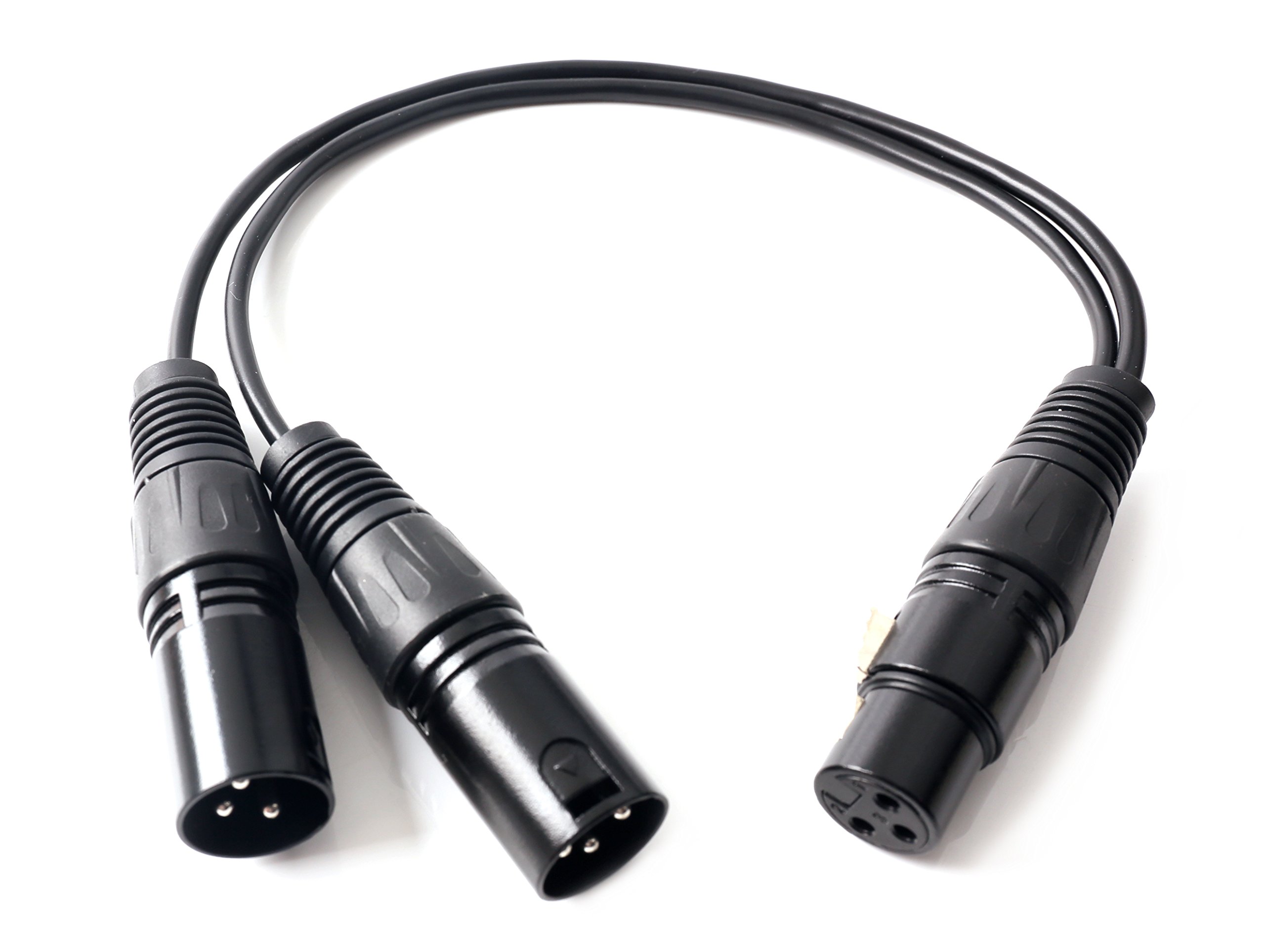 Cavo splitter XLR femmina a 2 maschio, cavo patch a Y bilanciato, cavo adattatore da jack a 3 pin a 2 spine - 3 m, confezione da 2