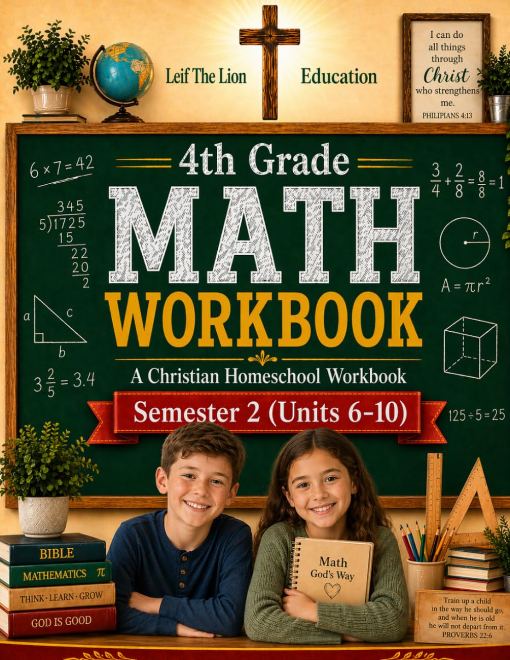 4th Grade Math - Semester 2 (Units 6 - 10): A Christian Homeschool Workbook (Homeschool Math Workbooks Grades 3 - 12. Semesters 1 - 2.)