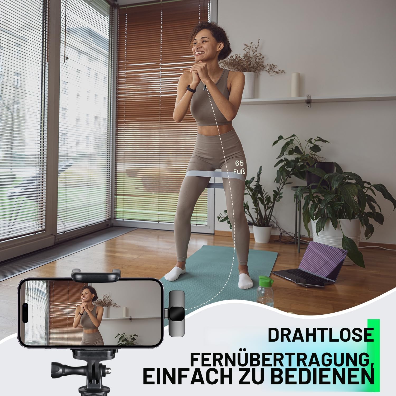 Verbessertes 3-in-1-Kabelloses-Ansteckmikrofon für iPhone/Android/PC – ein Mini-Mikrofon, geeignet für Videoaufnahmen und Podcasts; das Handy-Mic wird mit einem verstellbaren Lavalier-Clip geliefert