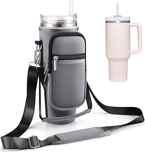 Bolsa de transporte con bolsillo para teléfono Stanley vaso de 40 onzas con asa y vaso Simple Modern de 40 onzas  Soporte para botella de agua para