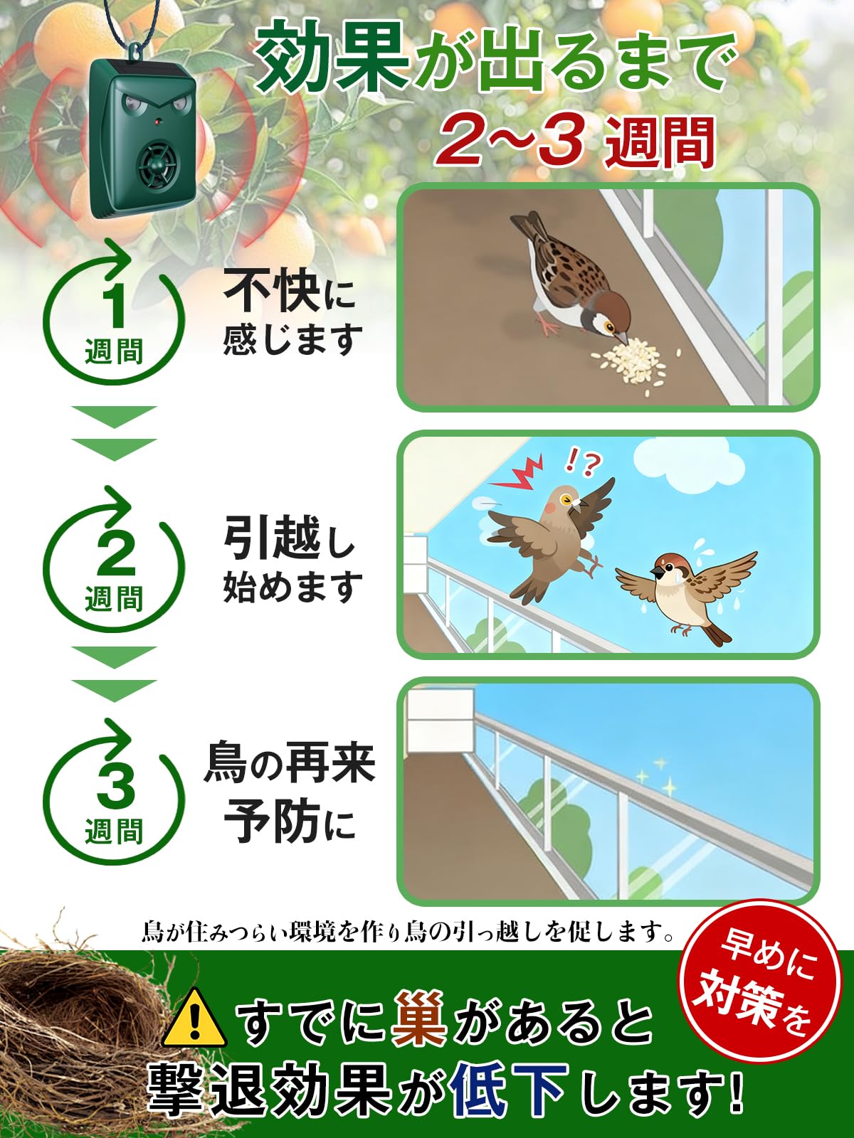 鳥獣被害防除機器 ミニトリップバード MZ-100 鳥よけ カラスよけ ハト