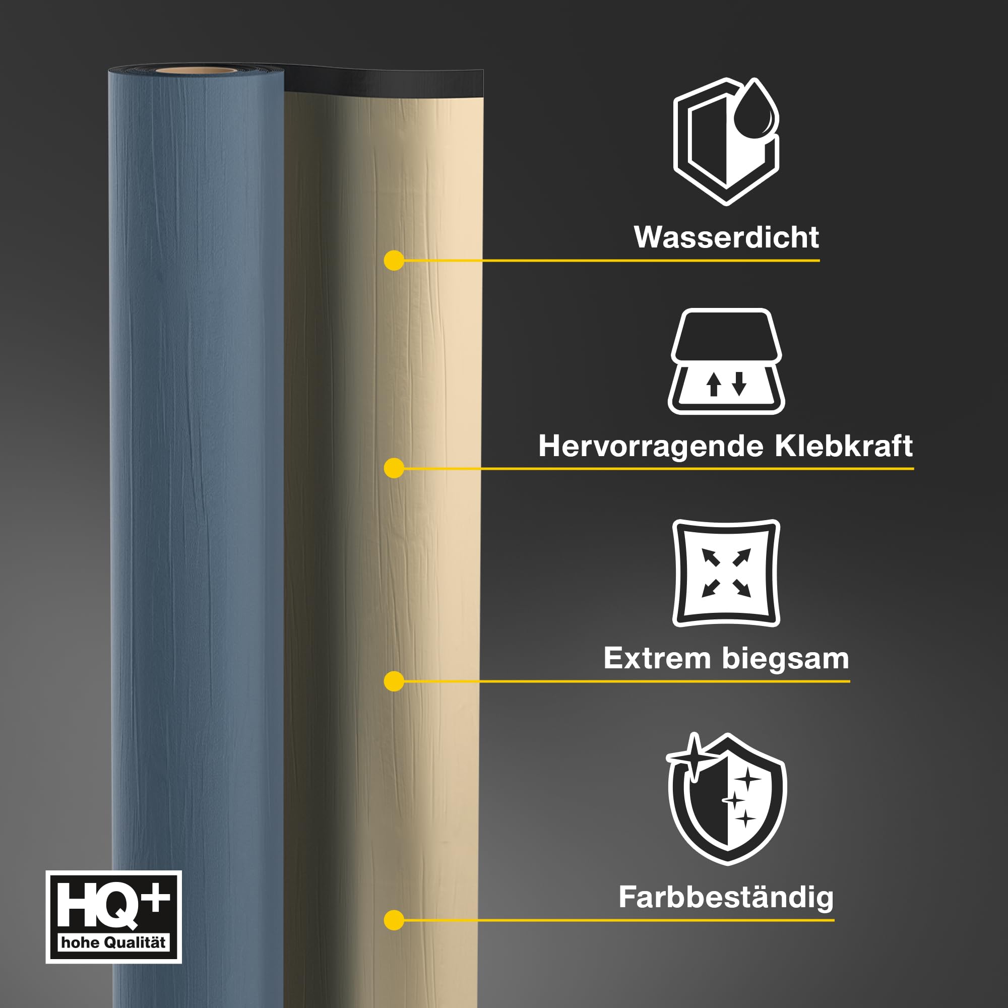 Isolbau KSK Dachbahn Dichtfolie Selbstklebend RAL 7013 Dunkelgrau Bitumendachbahn 5 m² Rolle Kaltselbstklebebahn
