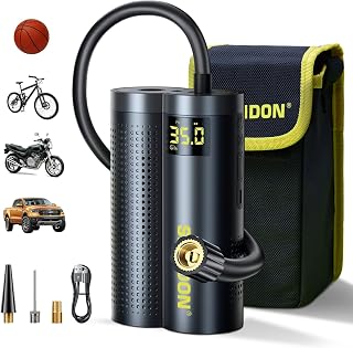 SECIDON 2024 Cordless Tire Inflator Portable Air Compressor, 150PSI Air Pump Auto Shut off,20.5in Longer Hose Hands Free, Price In India