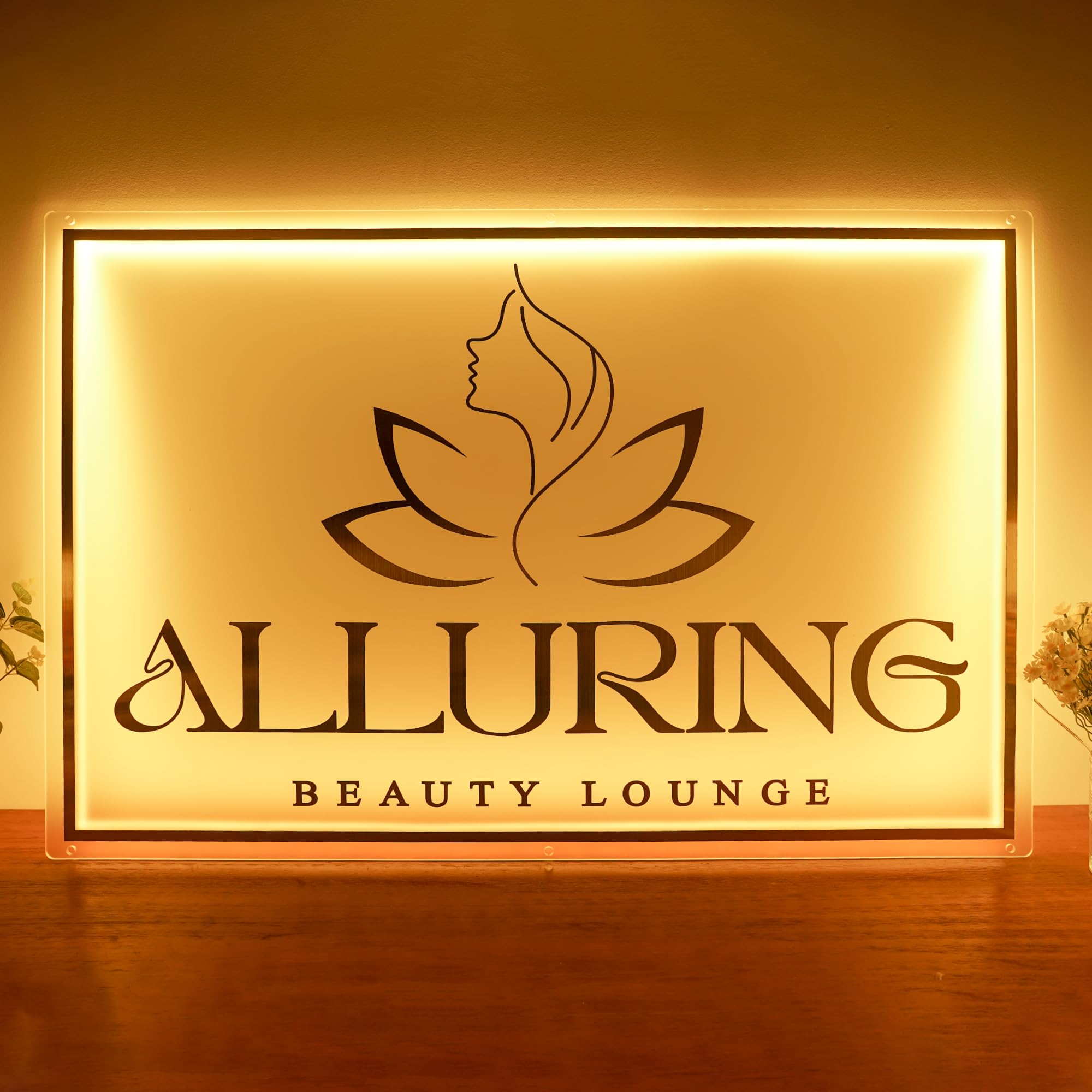 Begooat Custom Logo Business Neon Sign, Personalized Backlit Illuminated Sign, Metal Acrylic Business Sign, Floating Logo Sign for Business, Personalized Led Logo, Customize Logo Neon Sign