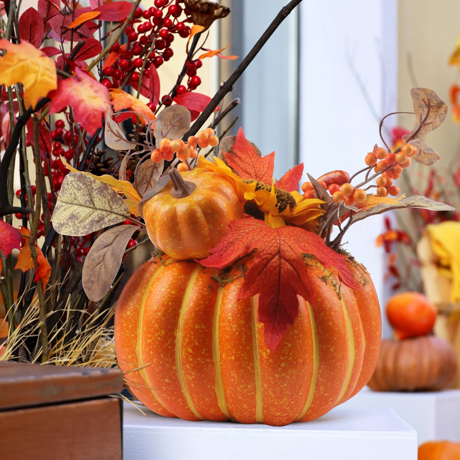 Insegne Autunnali Con Gnomi Di Zucca E Foglie Segno Di Ringraziamento Verticale Cartello Anteriore Image234593473