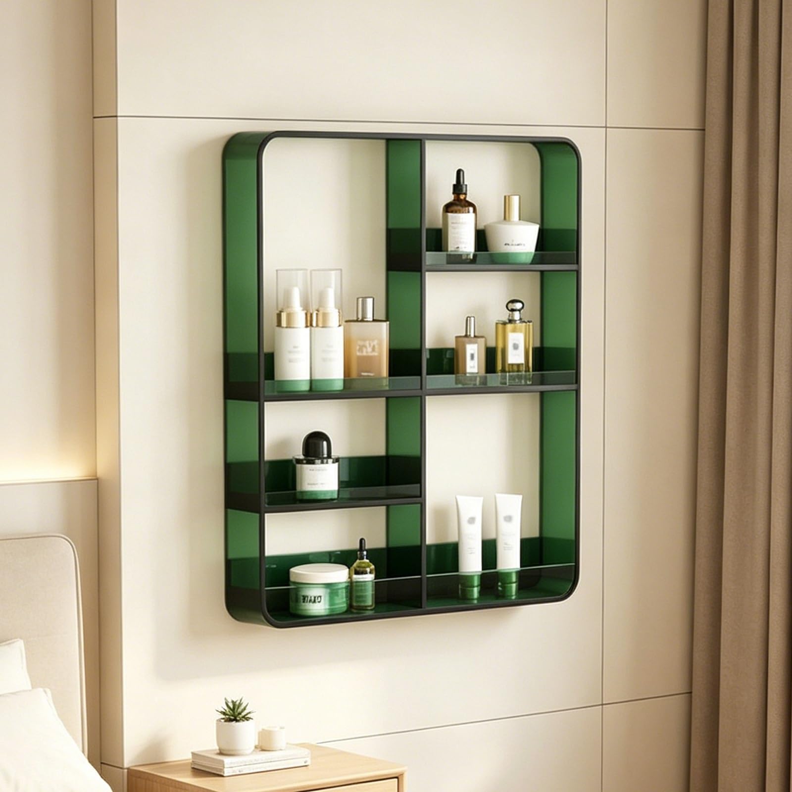 Dexinhdh D Exinhdh Wall Mounte Acrylic Storage Rack, Invisible Floating Bookshelf, Multi-Tiere Sectional Storage, No-Rill Bathroom Corner Shelf For Bedroom, Bathroom, Kitchen(D)