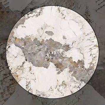 24in 28in 32in 36in 40in Round Large Lazy Susan for Table Top, Sintered Stone Rotating Serving Tray, Marble Lazy Susan Turntable for Dining Table KitchenBrown,70cm/28in