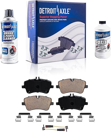 Detroit Axle - Pastillas de Freno Delanteras para Mercedes-Benz C230 C240 C280 C320 C350 CLK320 CLK350 SLK280 SLK300, Traseras para Maserati